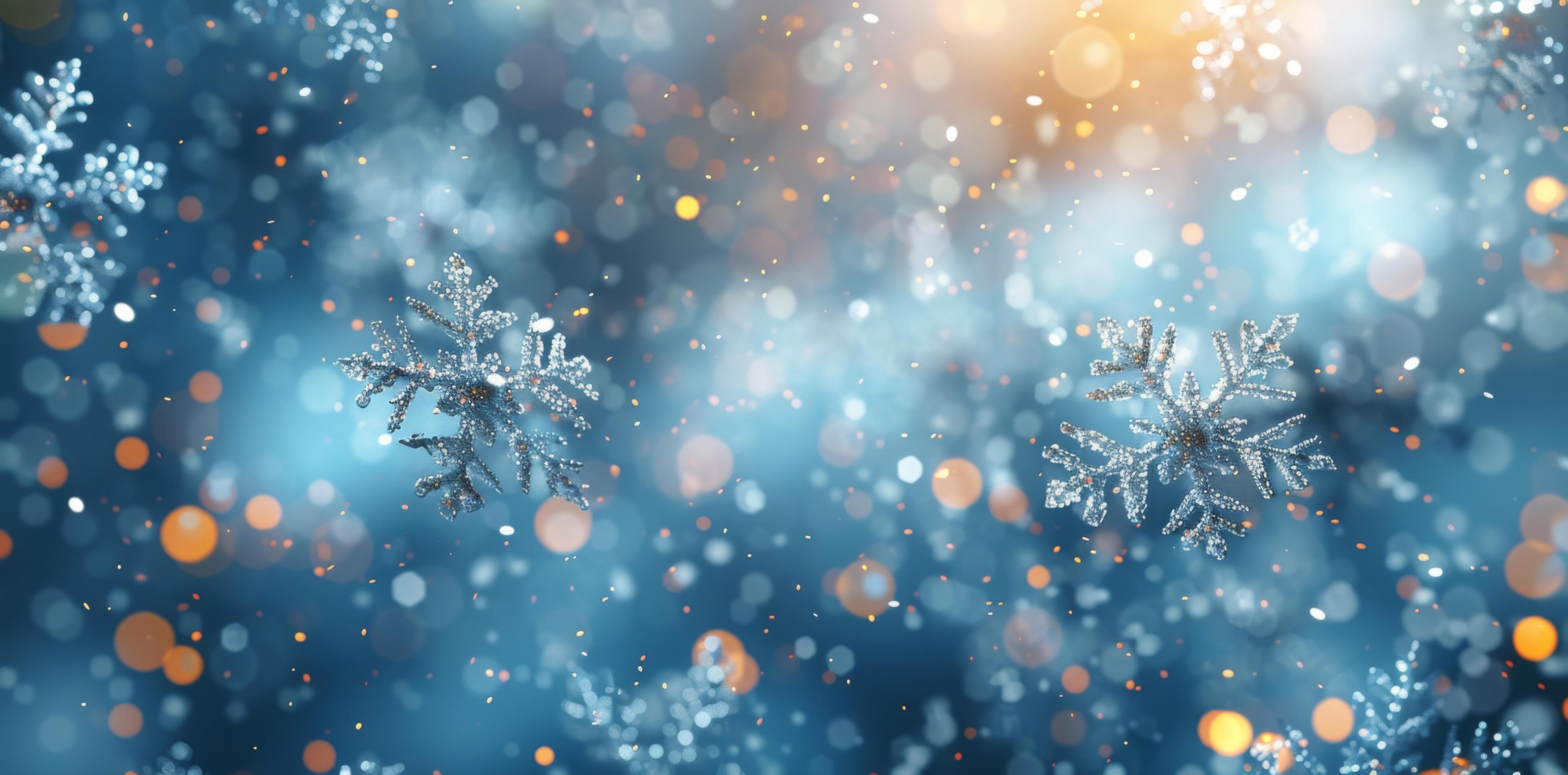 Snowflakes On Blue Background Stock Free