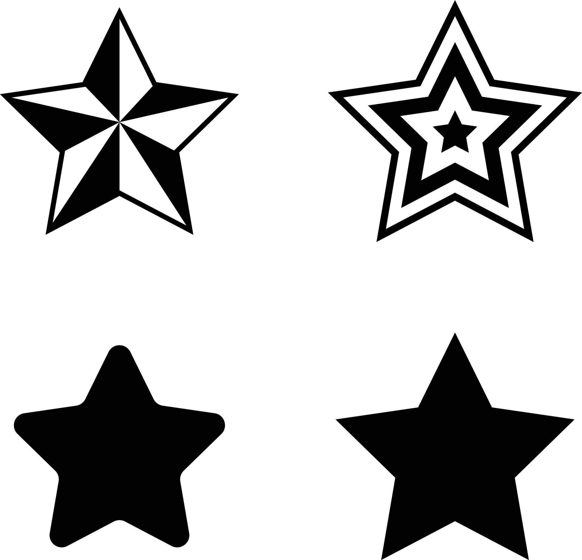 Stylized Star Shape Icon Set Stock Free