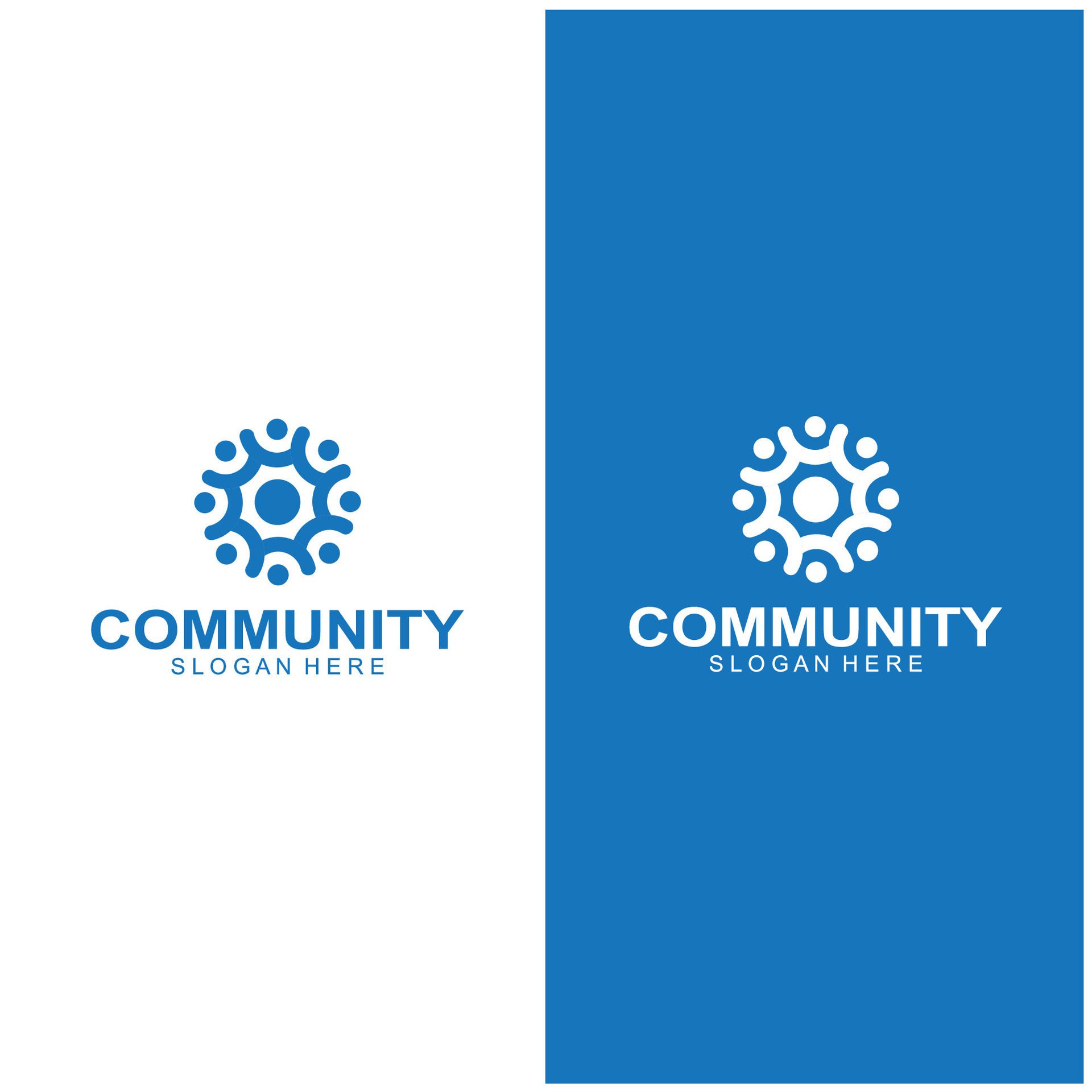 
									Community logos people check. Logos for teams or groups and companies design Free Vector