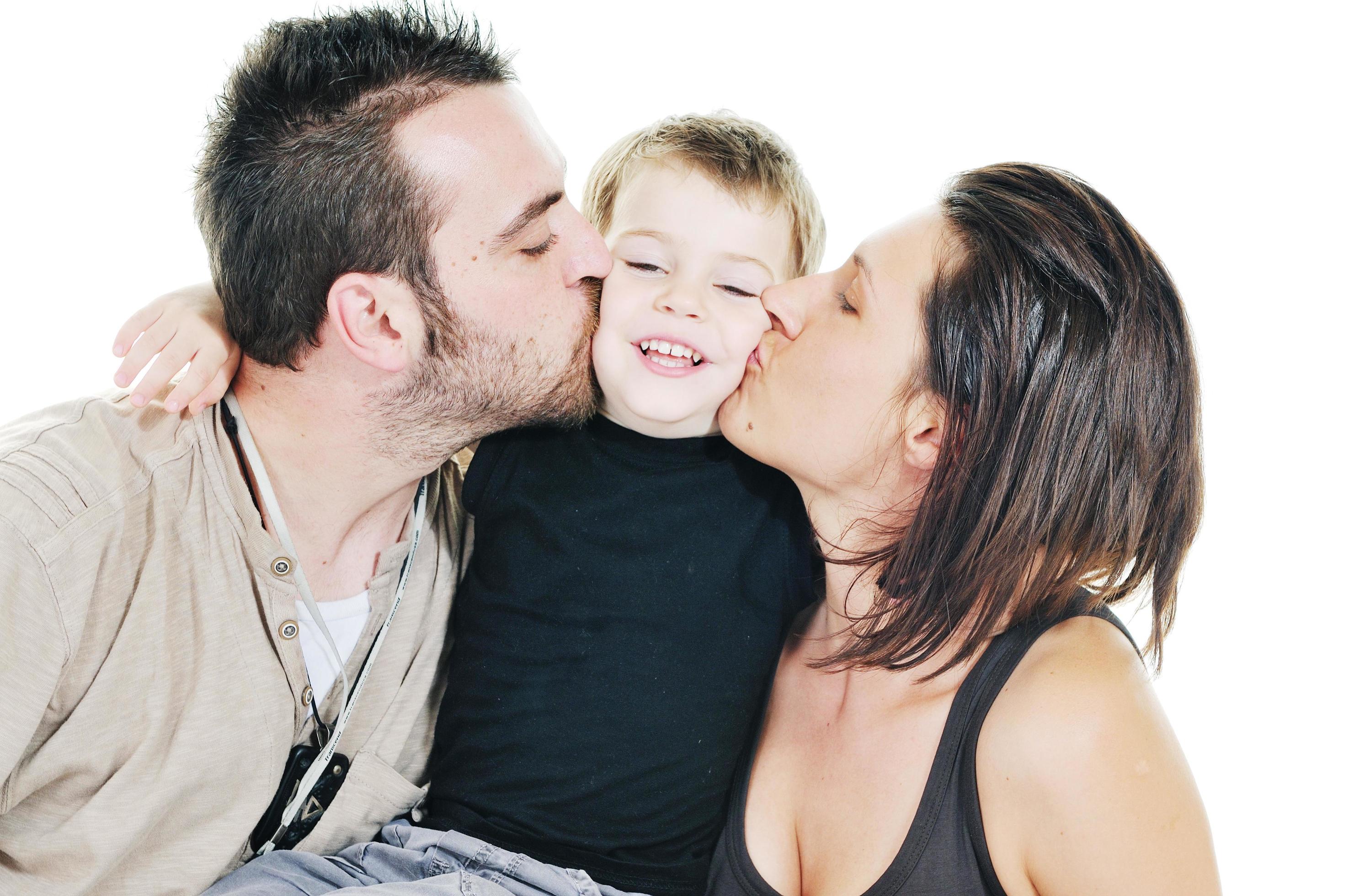 
									happy young family isolated on white Stock Free