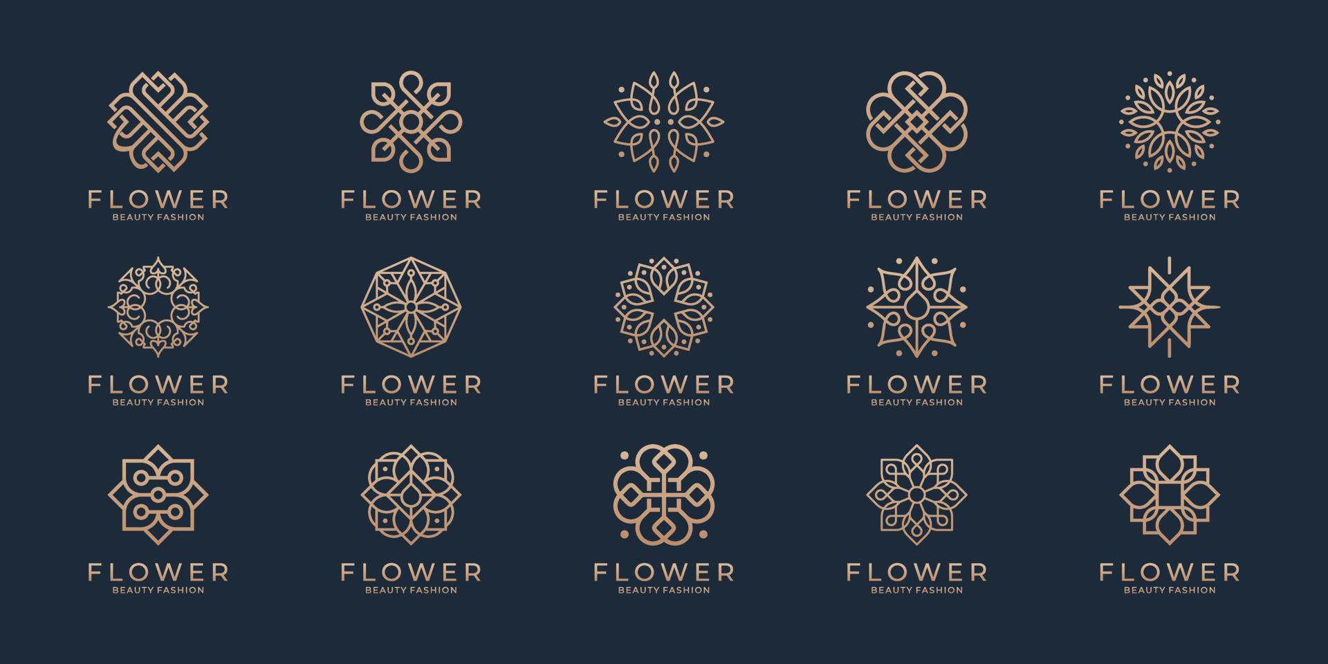 Floral ornament logo and icon set. Abstract beauty flower logo design collection. Stock Free and Free SVG