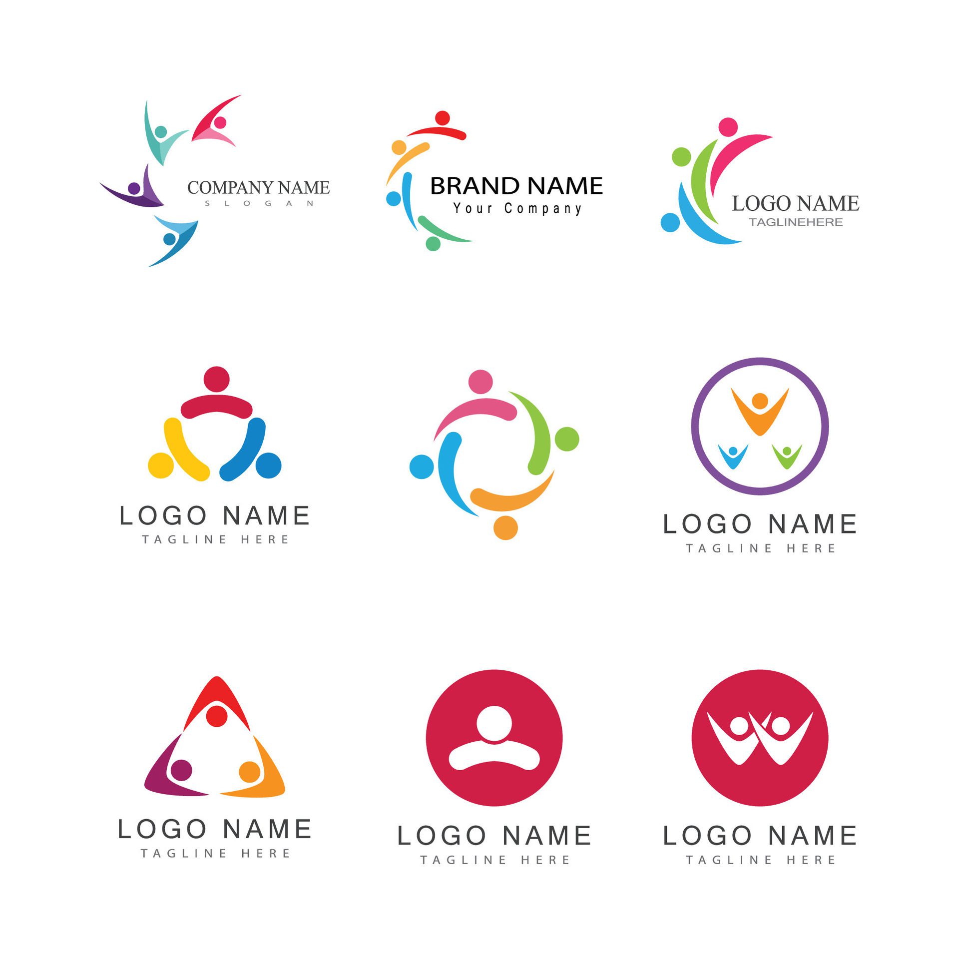 
									Community, network and social logo people design Free Vector