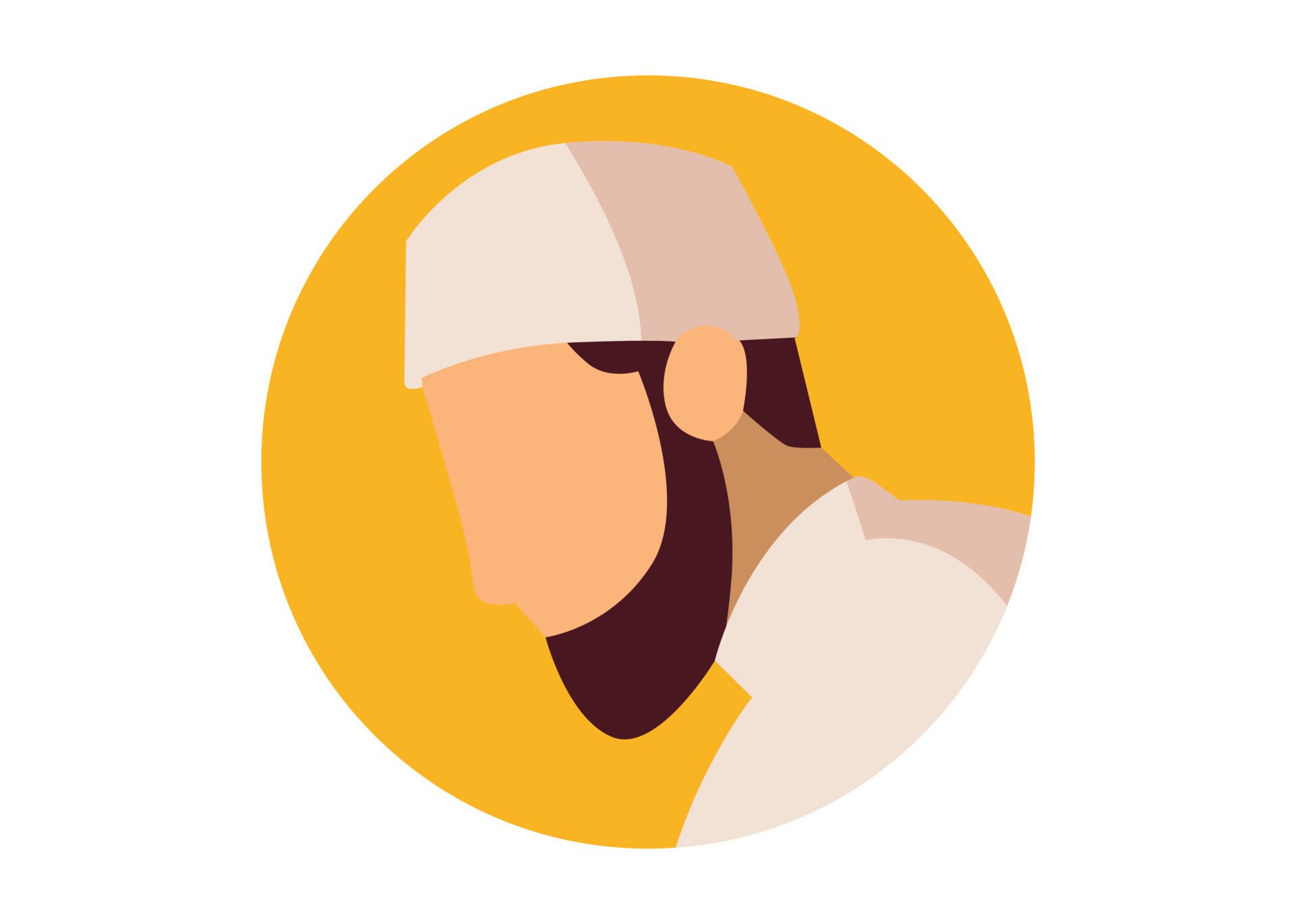 Muslim male face illustration design Free Vector and Free SVG