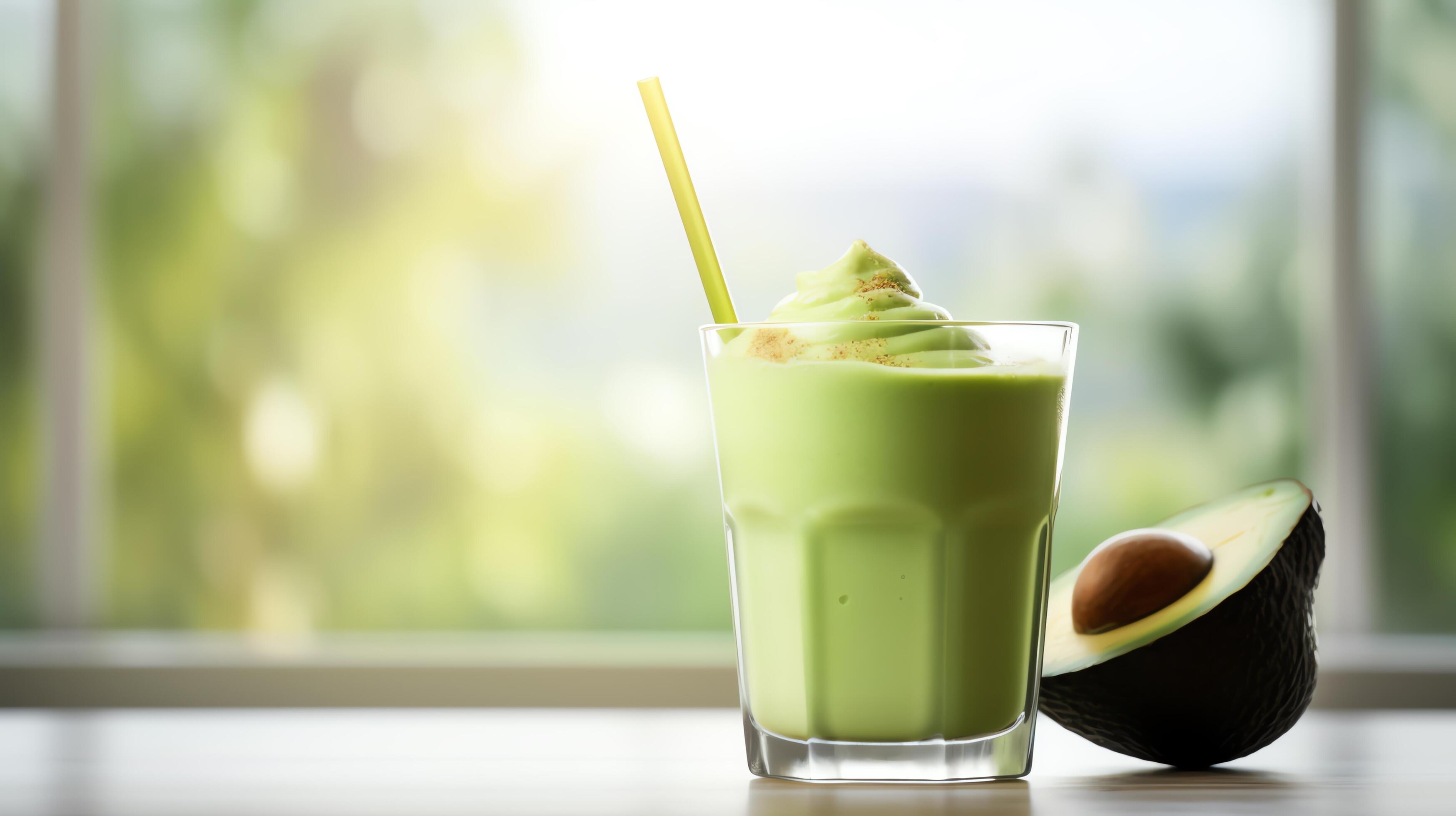 A refreshing avocado smoothie, made with fresh avocados, yogurt, and milk. It is a healthy and delicious way to start your day. Stock Free