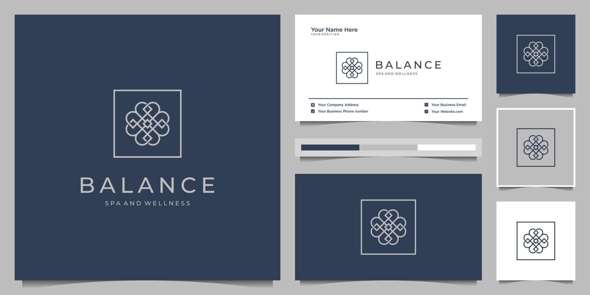 Elegant flower rose beauty, yoga and spa. logo design and business card Stock Free and Free SVG