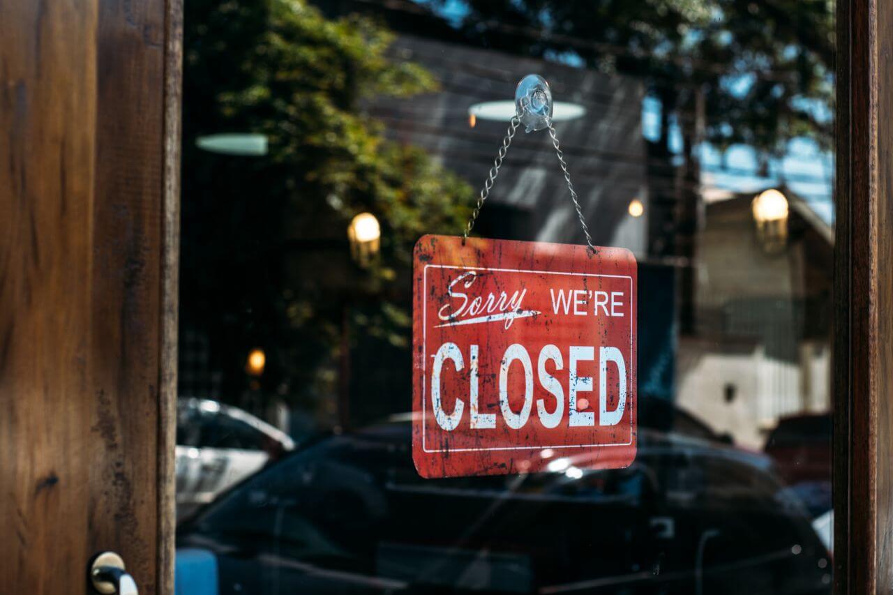 Closed Sign Vintage Glass Door Stock Free