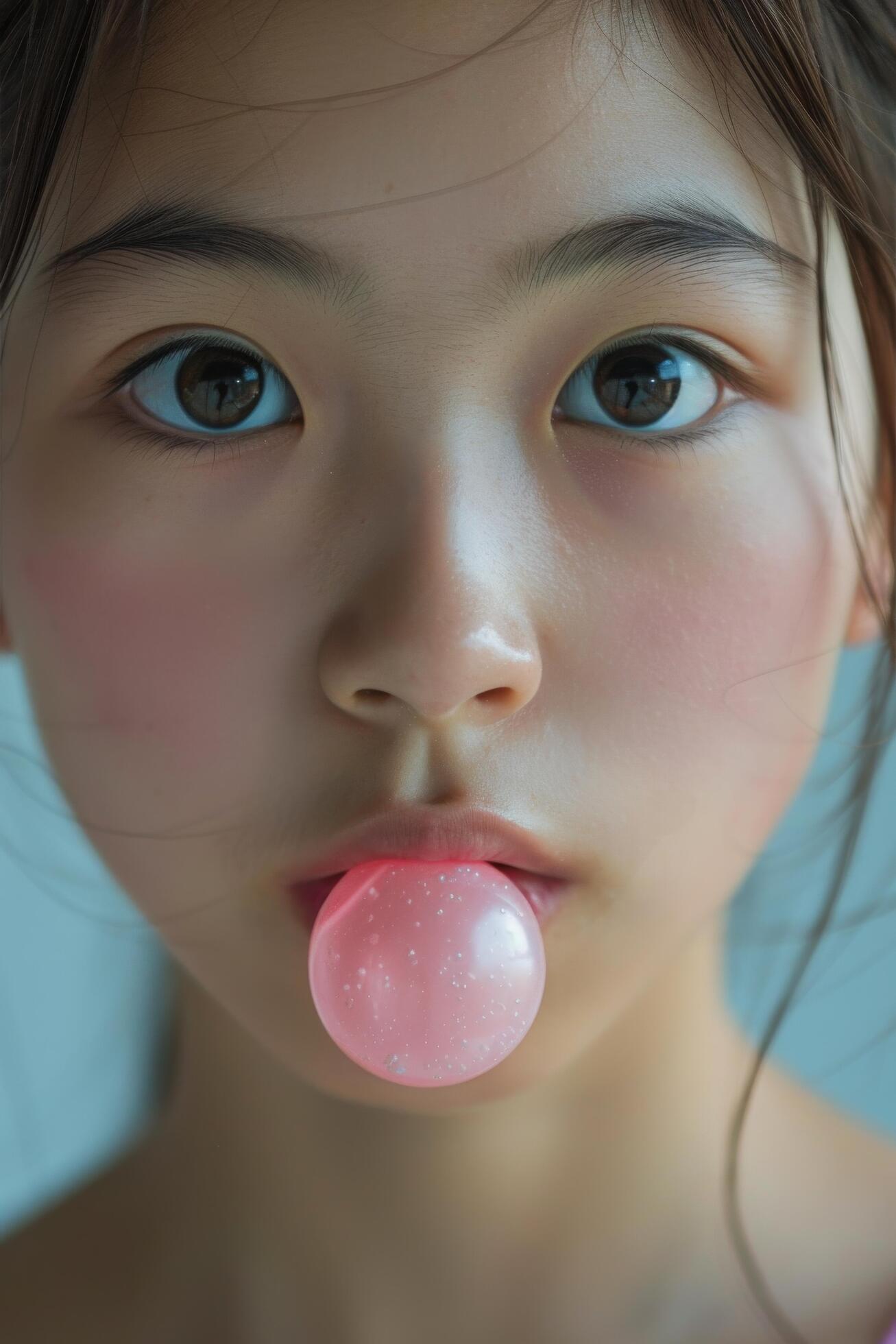 Woman in Pink Dress Blowing Bubble Stock Free