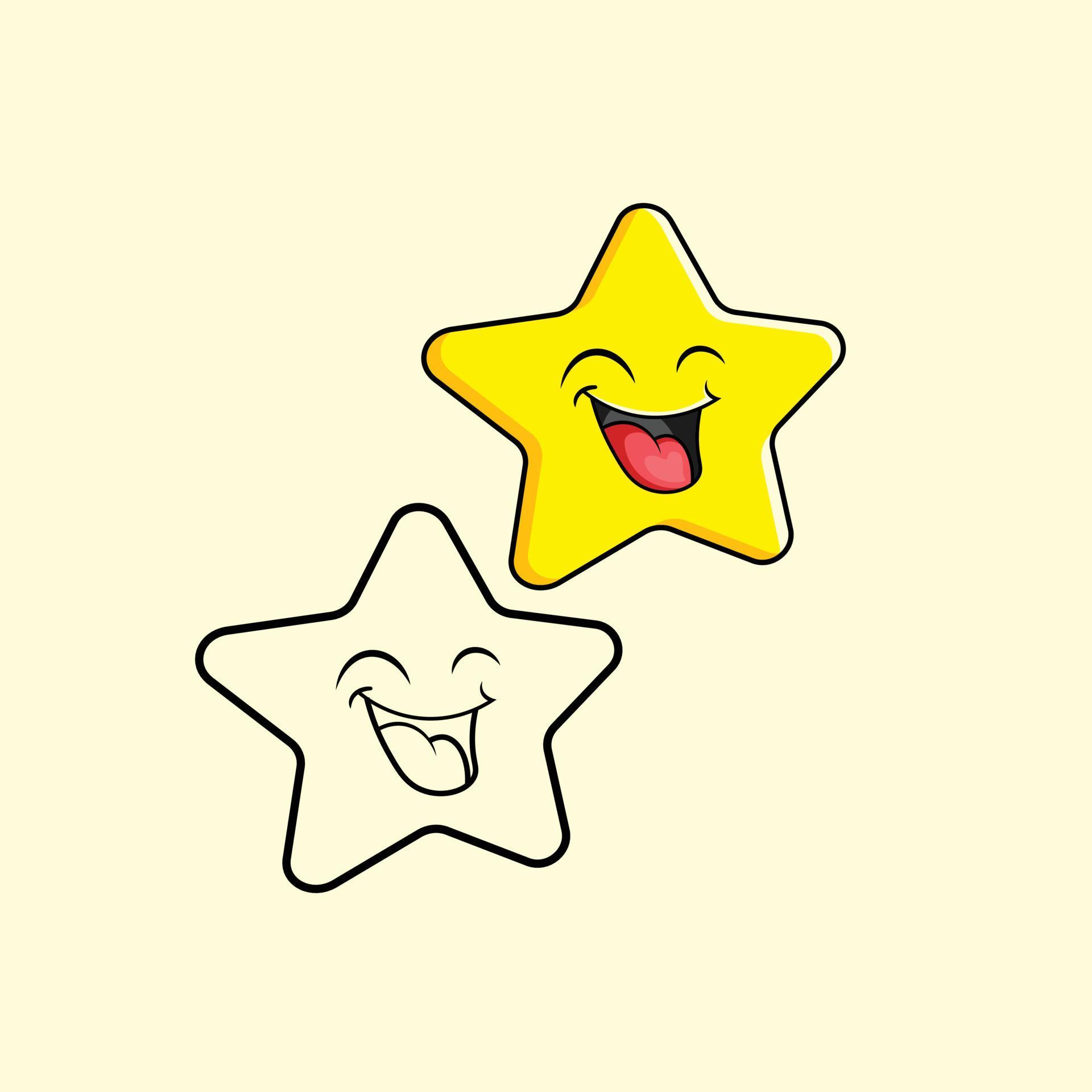 Happy Gold Star Smiley Illustration Stock Free