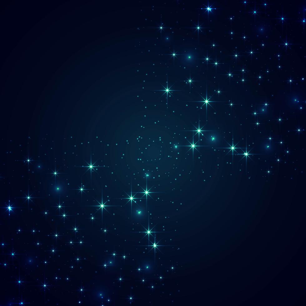 Abstract glittering stars on blue background Stock Free