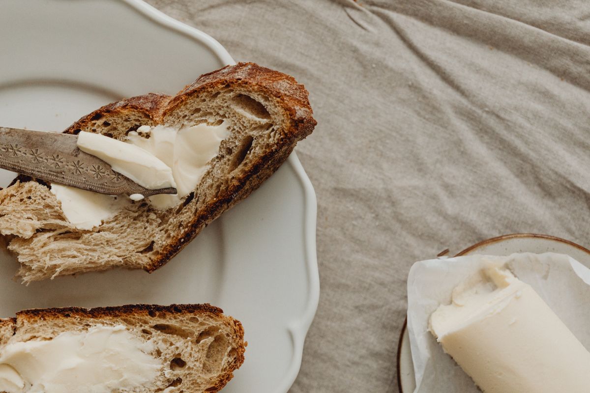 Lunch With Bread – White Wine – Olives – Butter – Camembert Cheese Stock Free