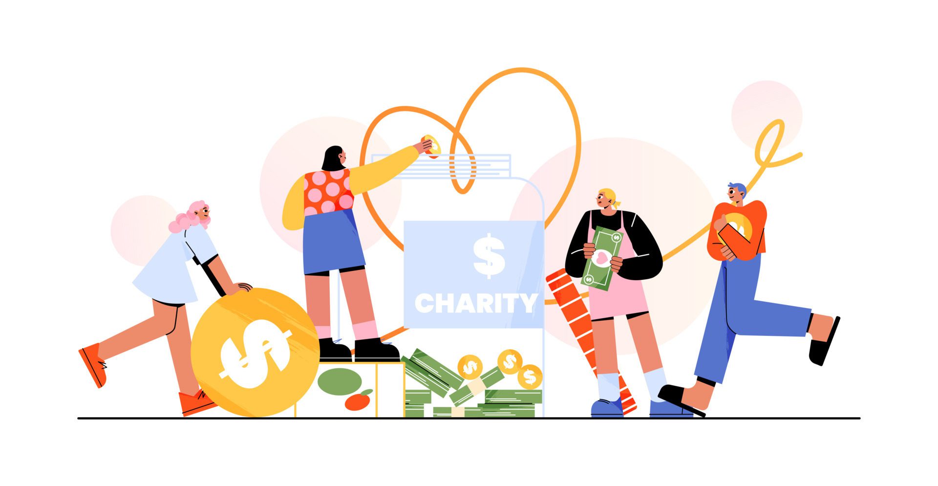 People donate money for charity Free Vector