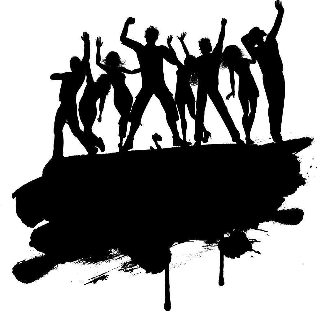 Grunge party people Free Vector