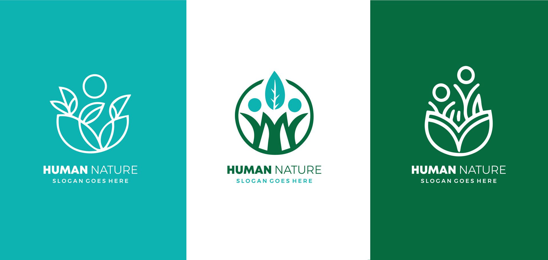 Human People Together Nature Leaves Abstract Illustration Logo Icon Design Template Element Free style Free Vector