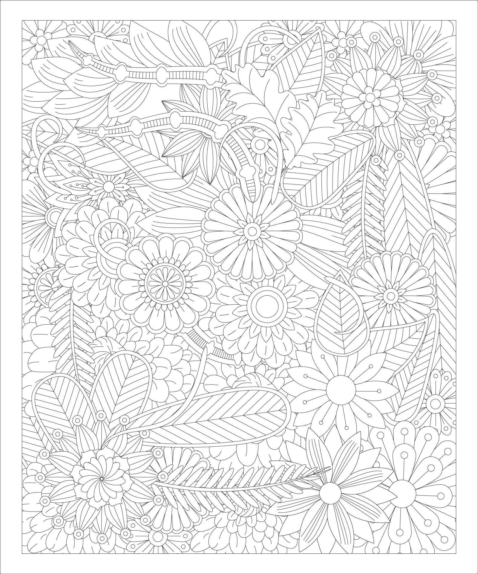 Flower Doodle coloring page Stock Free