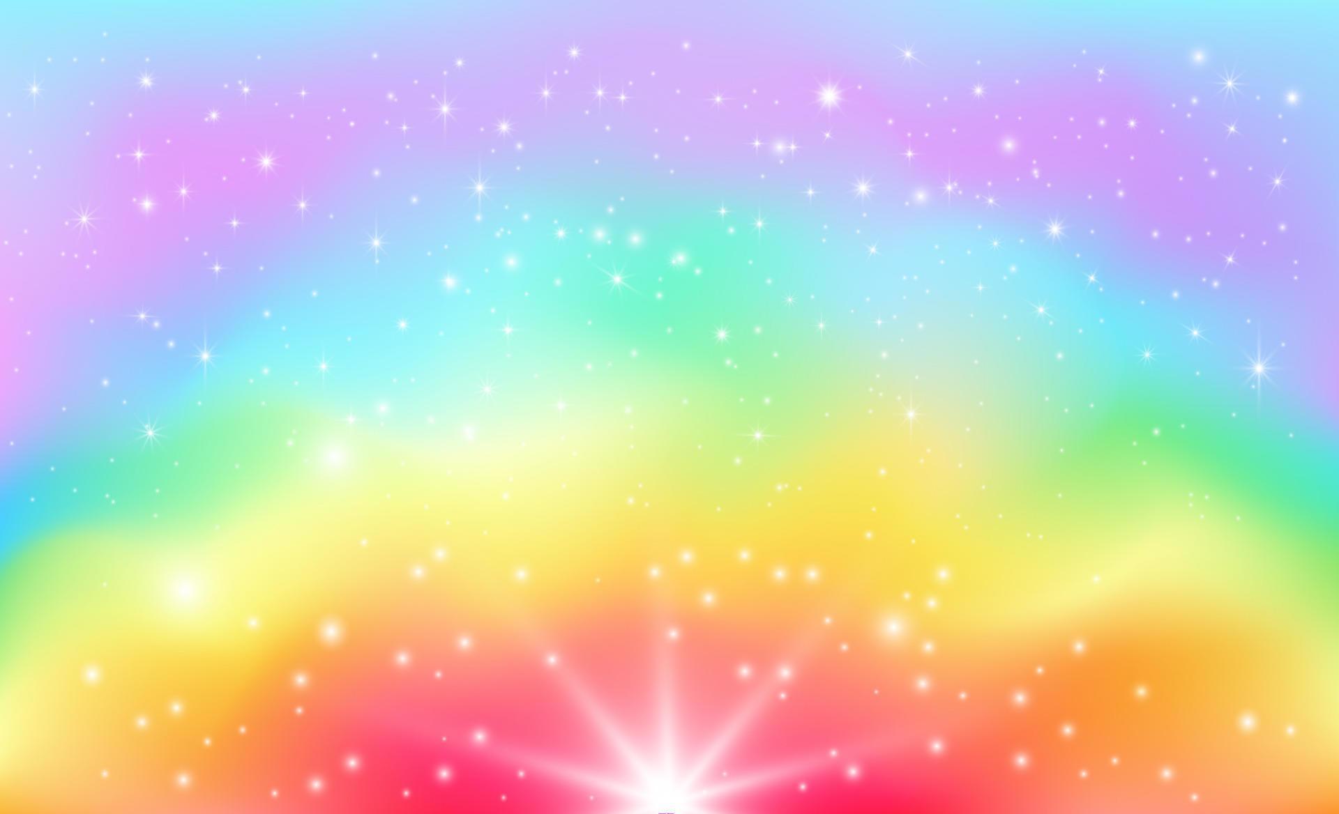 Rainbow background with stars. Stock Free