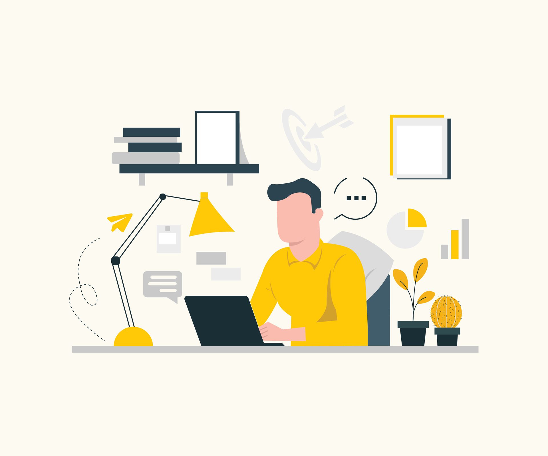 Business people illustration. office working concept illustration. Free Vector