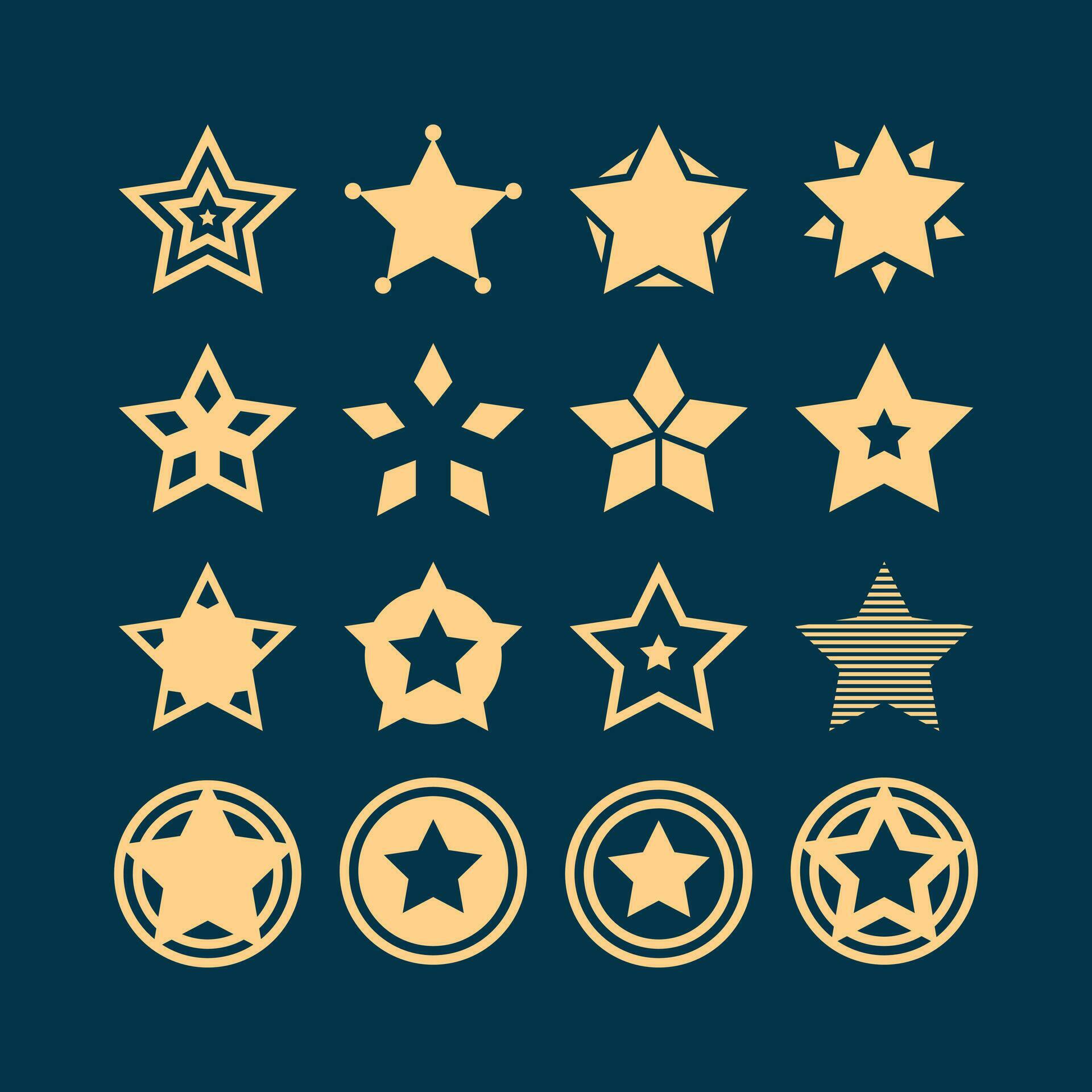 Creative flat north star logo set design vector Stock Free