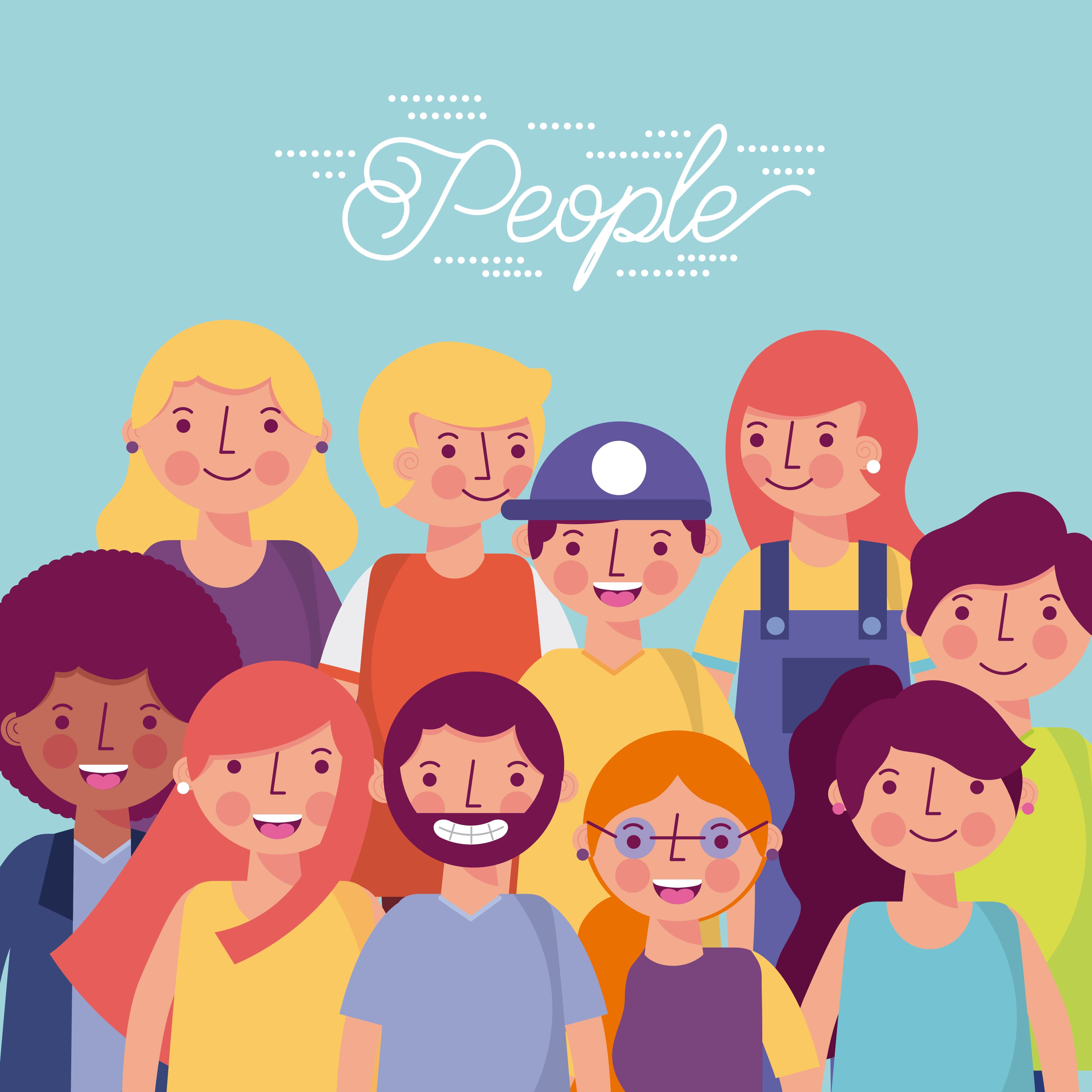 people woman man character Free Vector