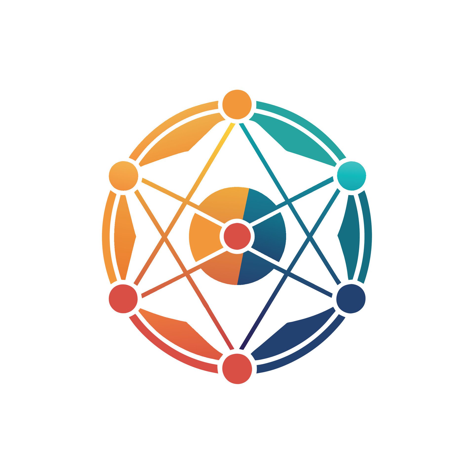 A group of people holding hands in a circle, symbolizing unity and connection, A minimalist logo that embodies connectivity and communication Free Vector