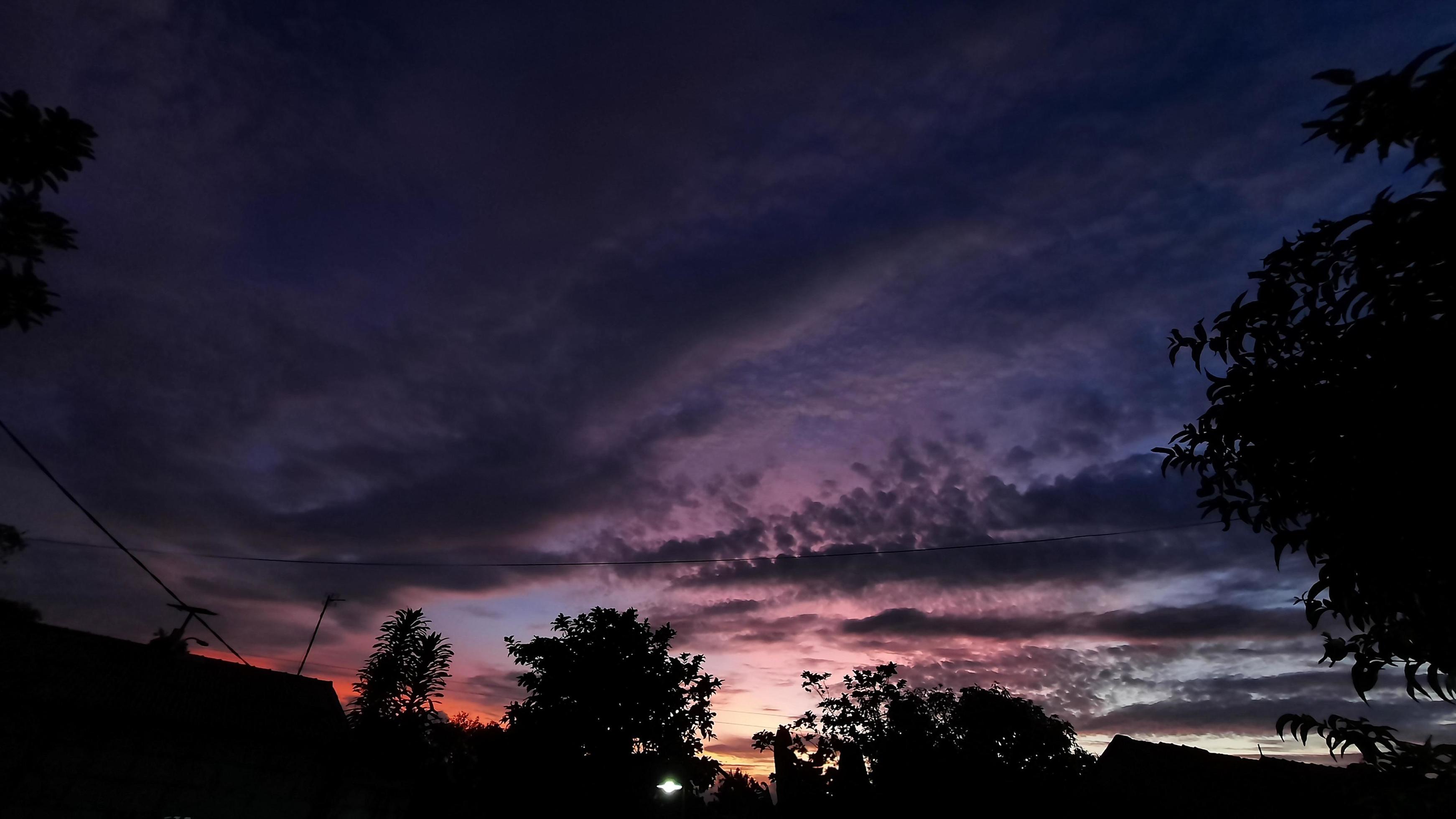 Cloudy evening sky background with beautiful color gradation 01 Stock Free