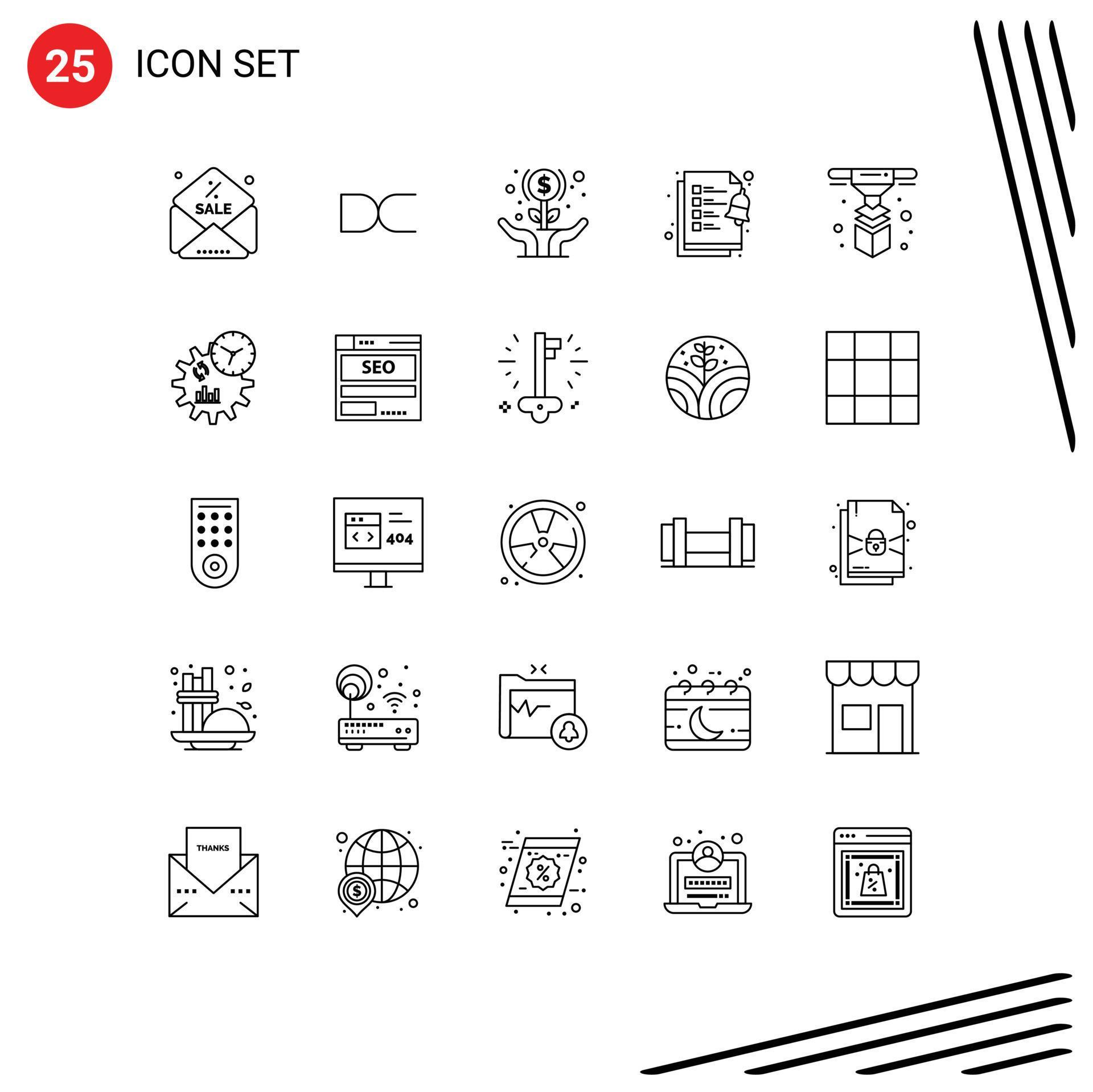 Pack of 25 Modern Lines Signs and Symbols for Web Print Media such as printing modeling flower tasks checklist Editable Vector Design Elements Stock Free