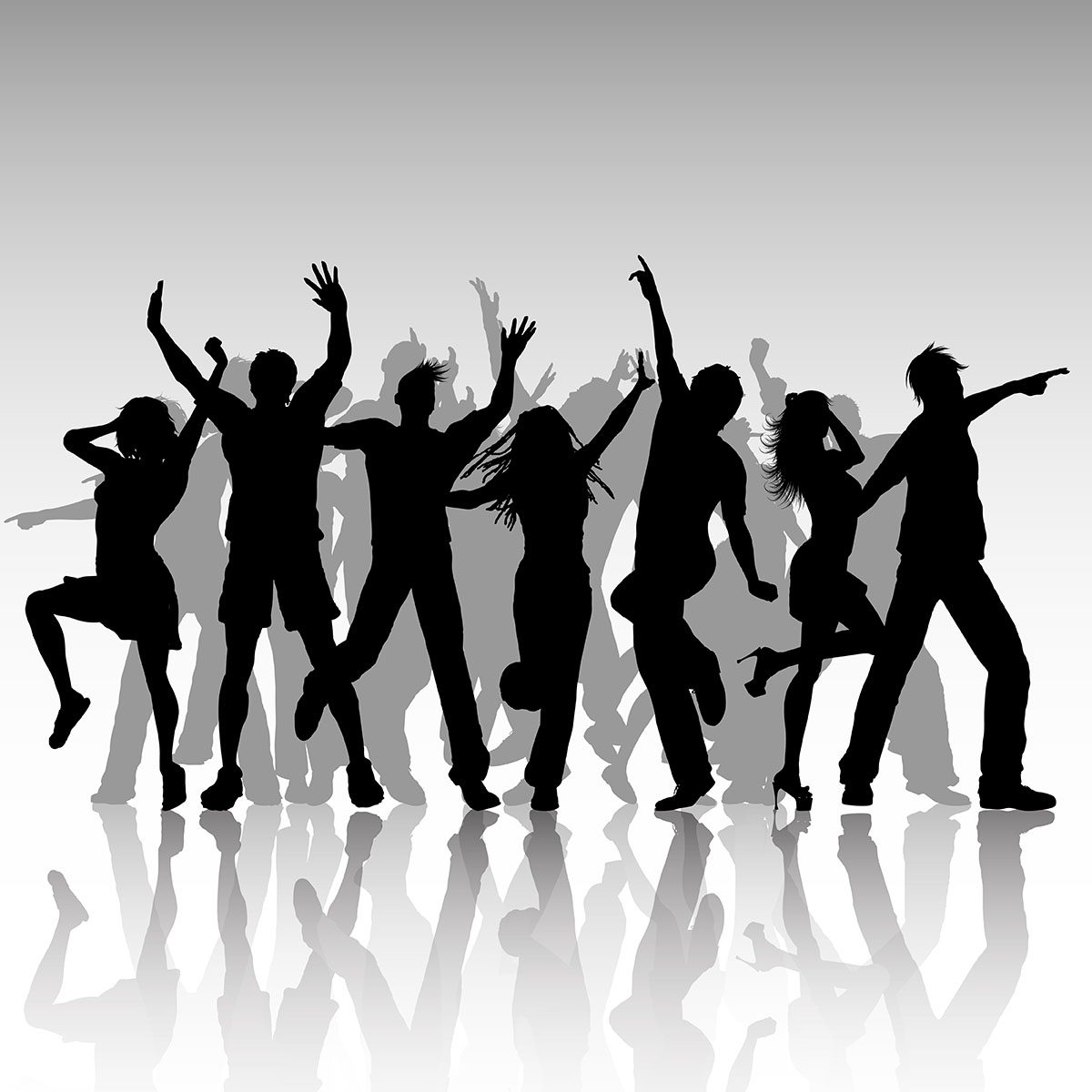 Party people dancing Free Vector