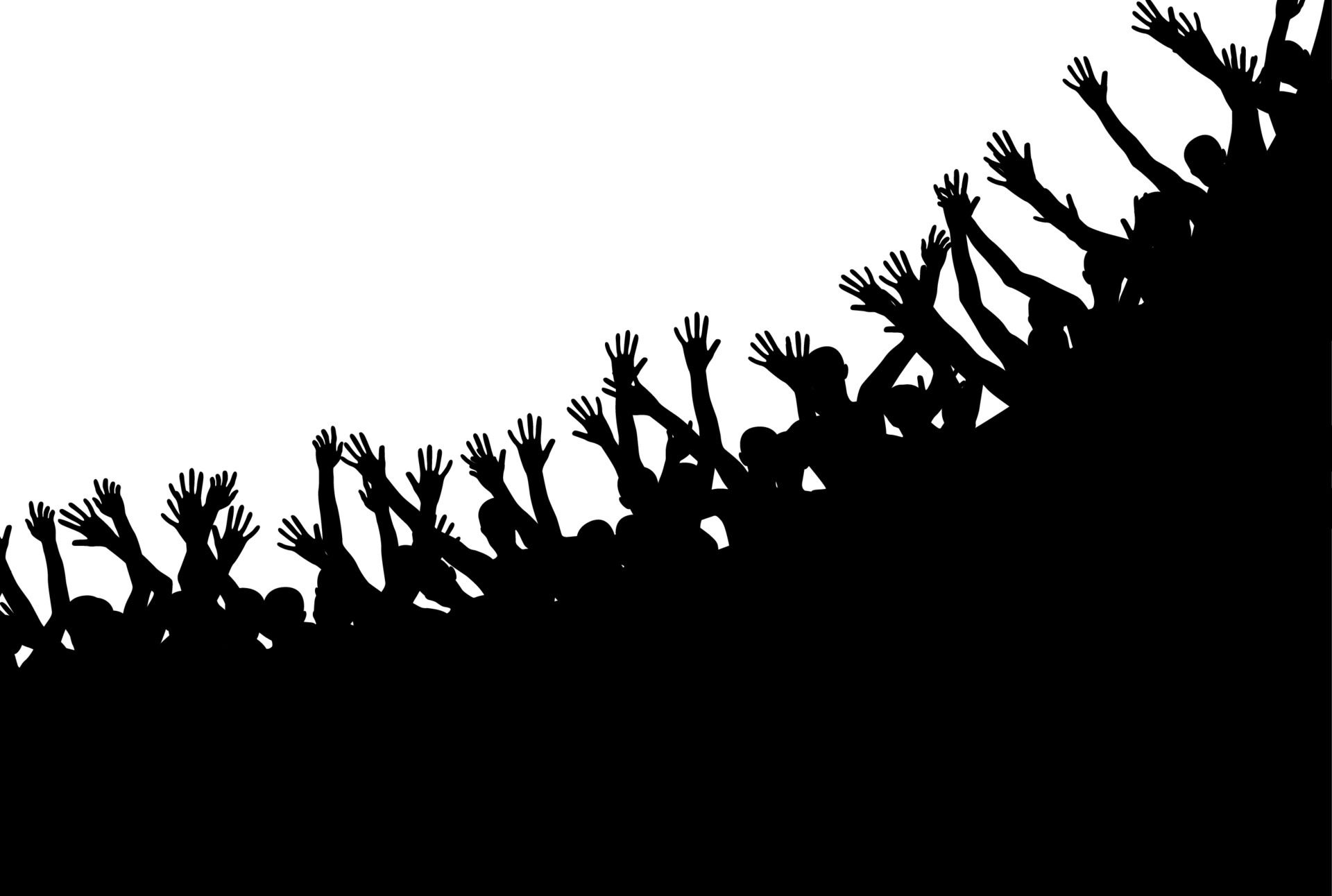 
									Black and white silhouettes of jumping happy and joyful people. Vector Illustration Free Vector