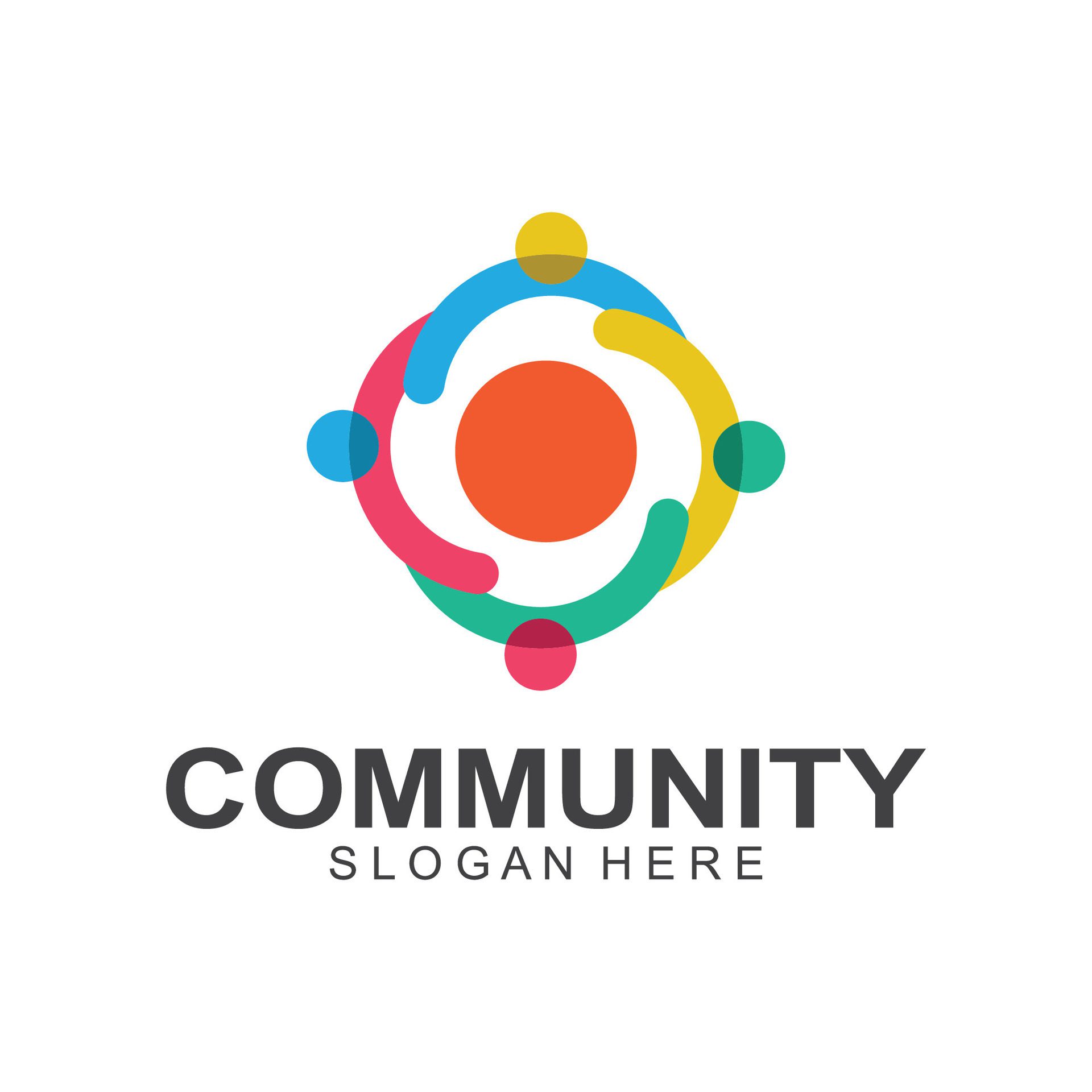 
									Community logos people check. Logos for teams or groups and companies design Free Vector