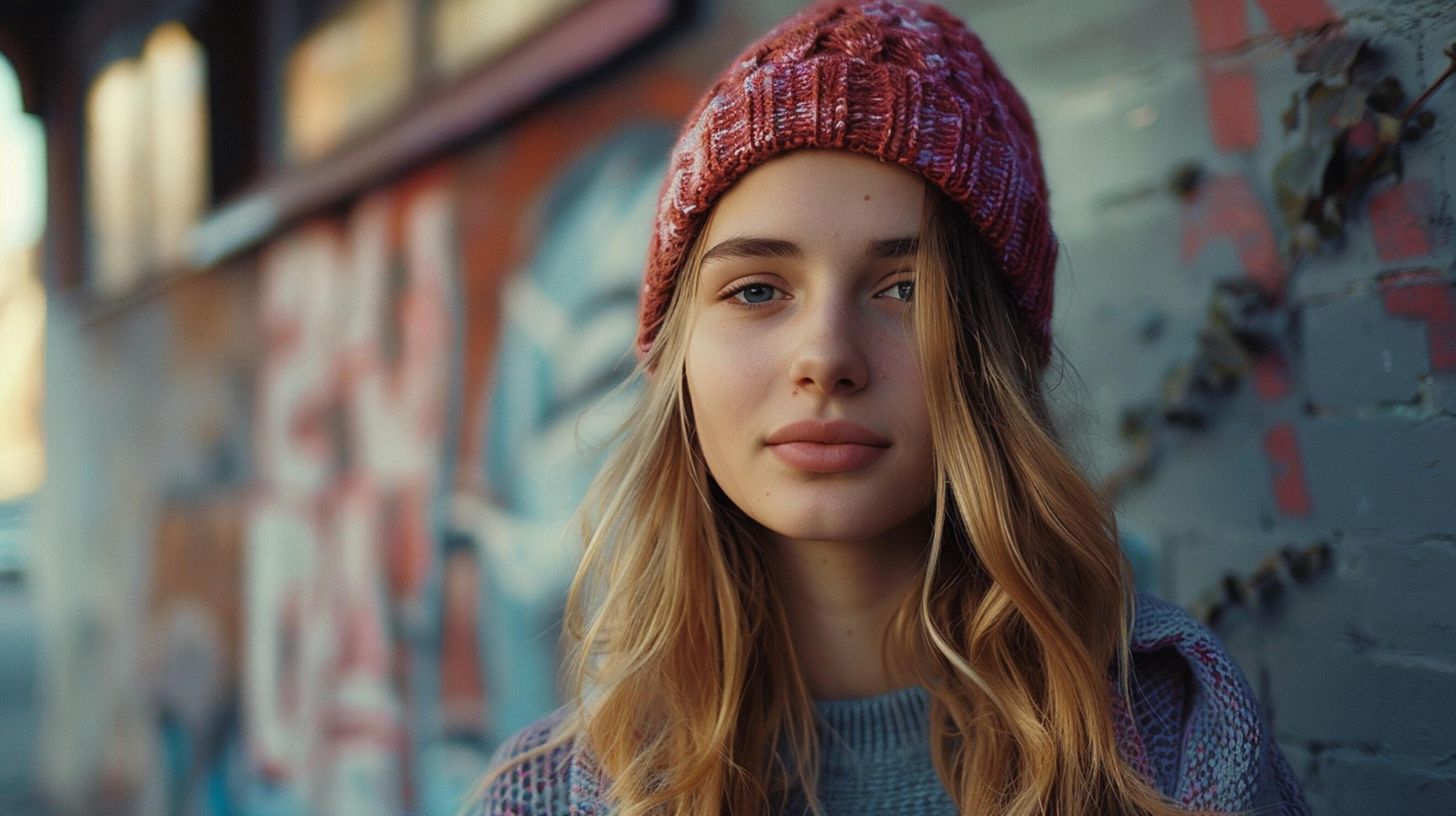 
									young woman looking at camera with confidence Stock Free