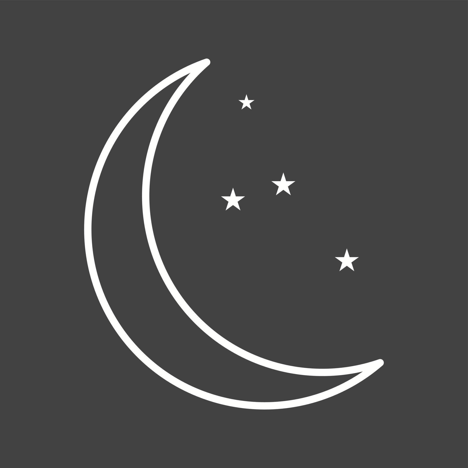 Unique Moon And Stars Vector Line Icon Stock Free