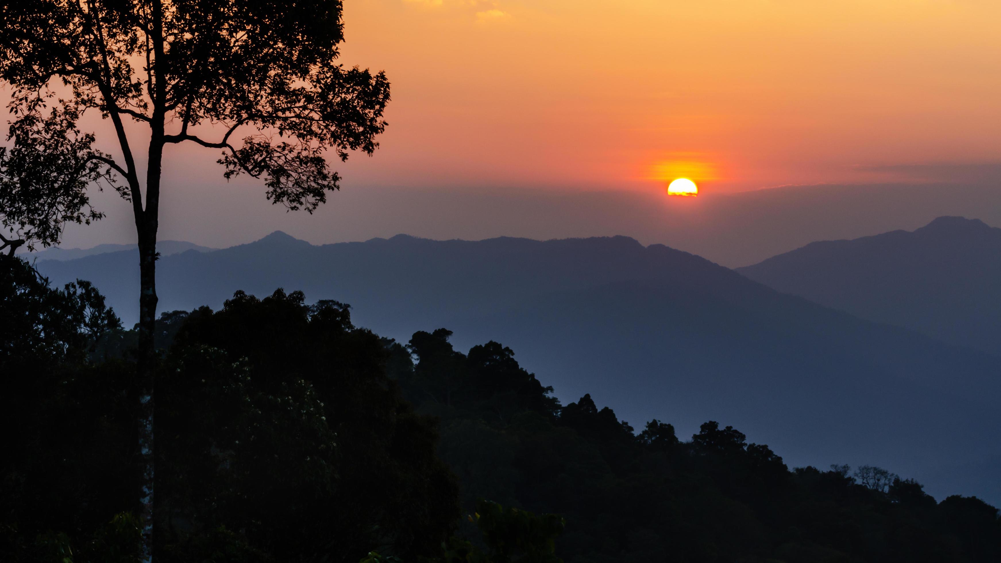 High angle view beautiful sunset Stock Free