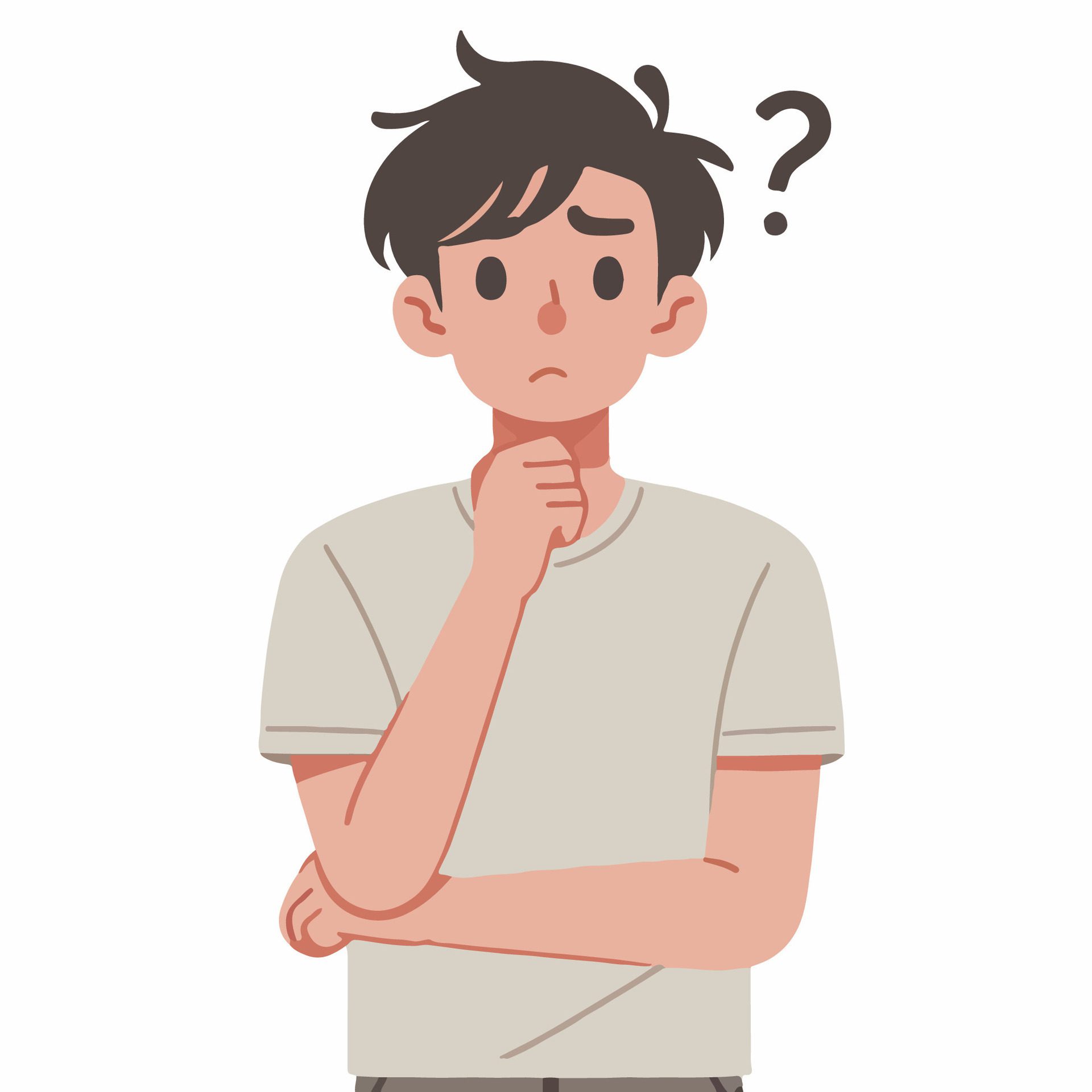 People have curious expressions and question marks are floating around their heads. flat design style vector illustration Free Vector