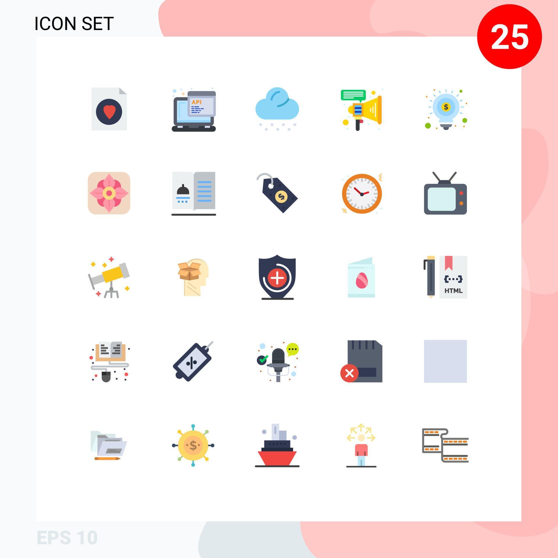 25 Creative Icons Modern Signs and Symbols of flower seo snow money speaker Editable Vector Design Elements Stock Free