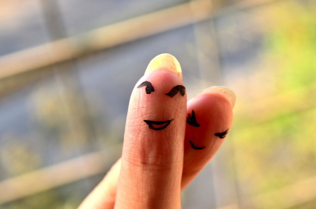 Finger Smiley Faces Stock Free