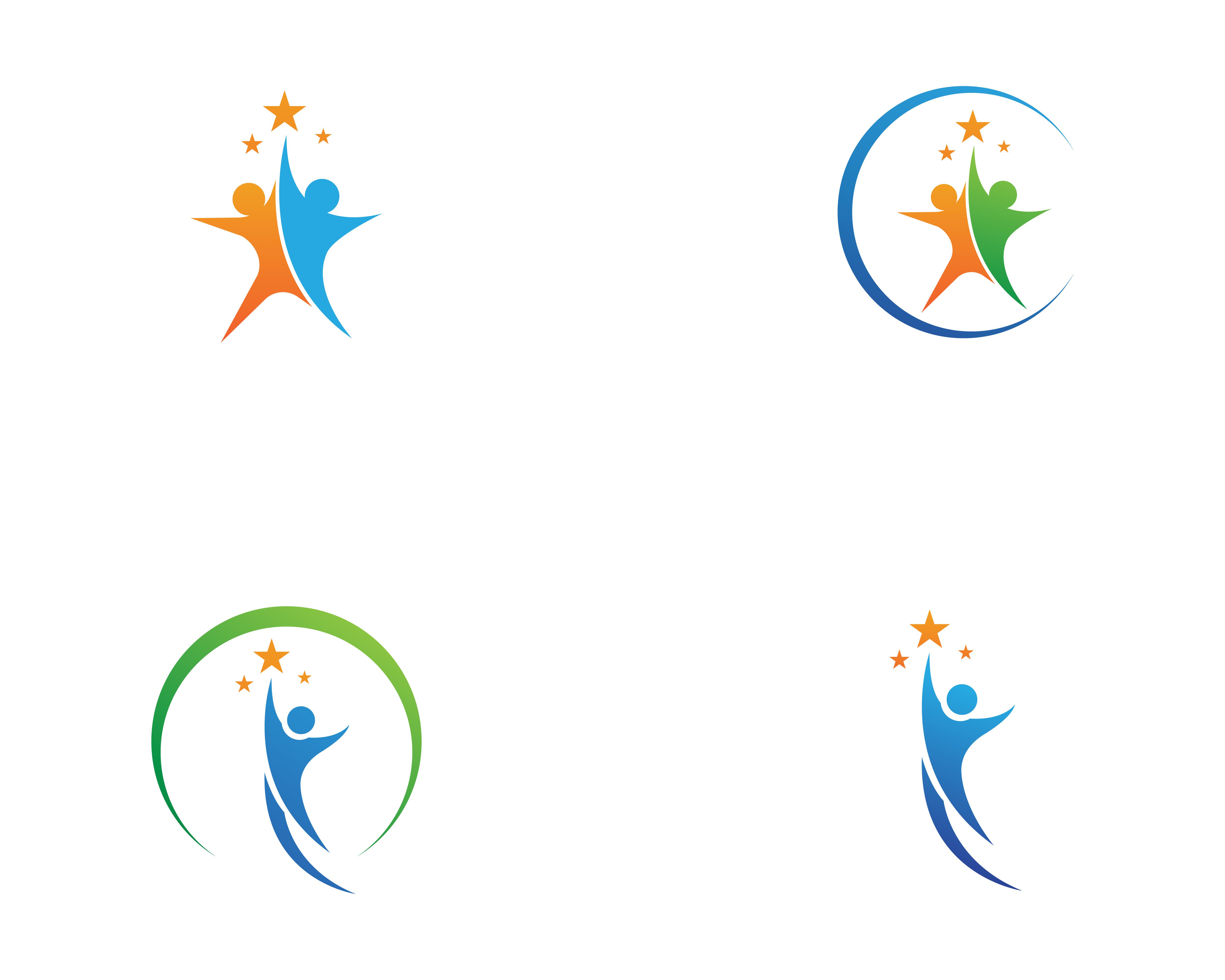 Star success people care logo and symbols template.. Free Vector