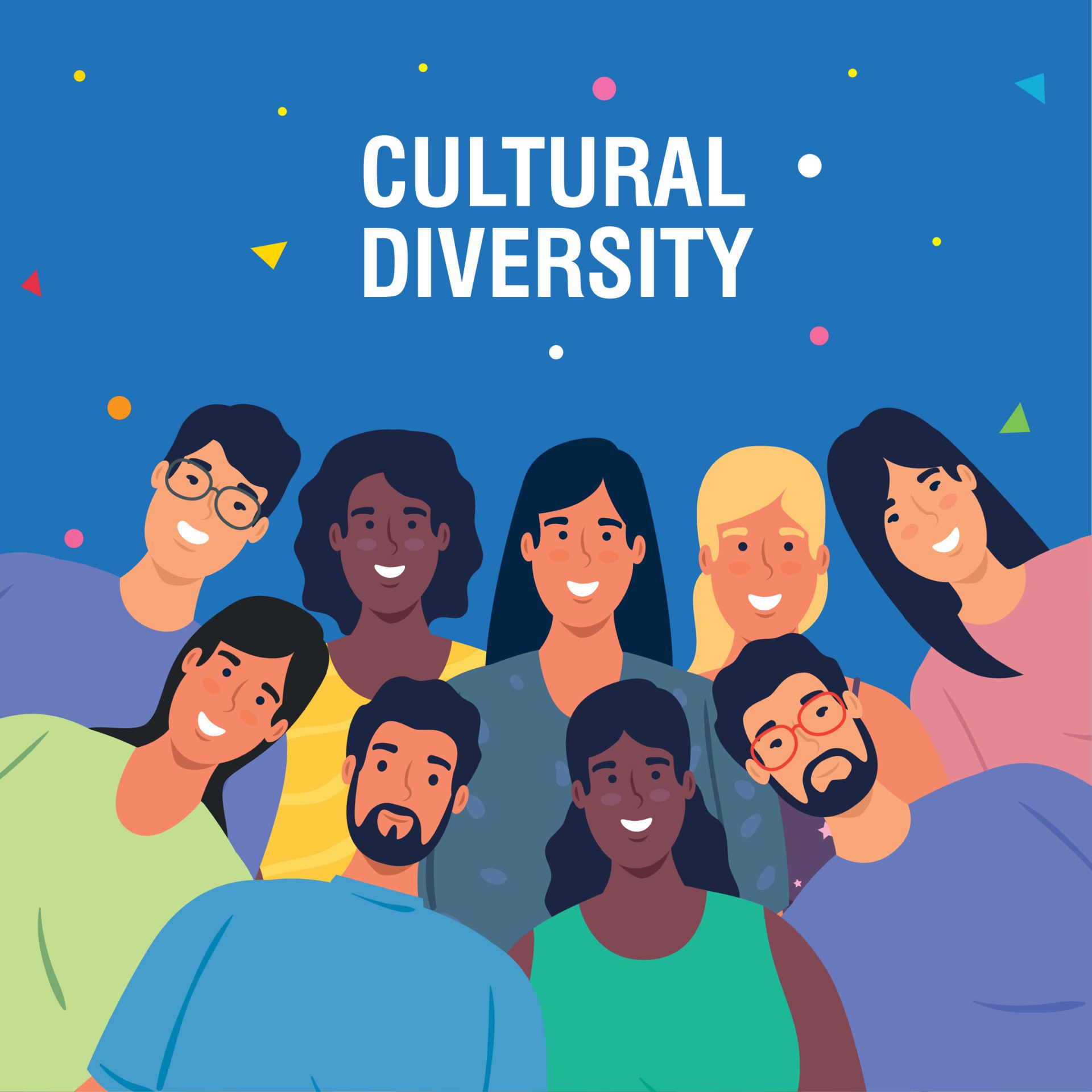 multiethnic young people together, cultural and diversity concept Free Vector