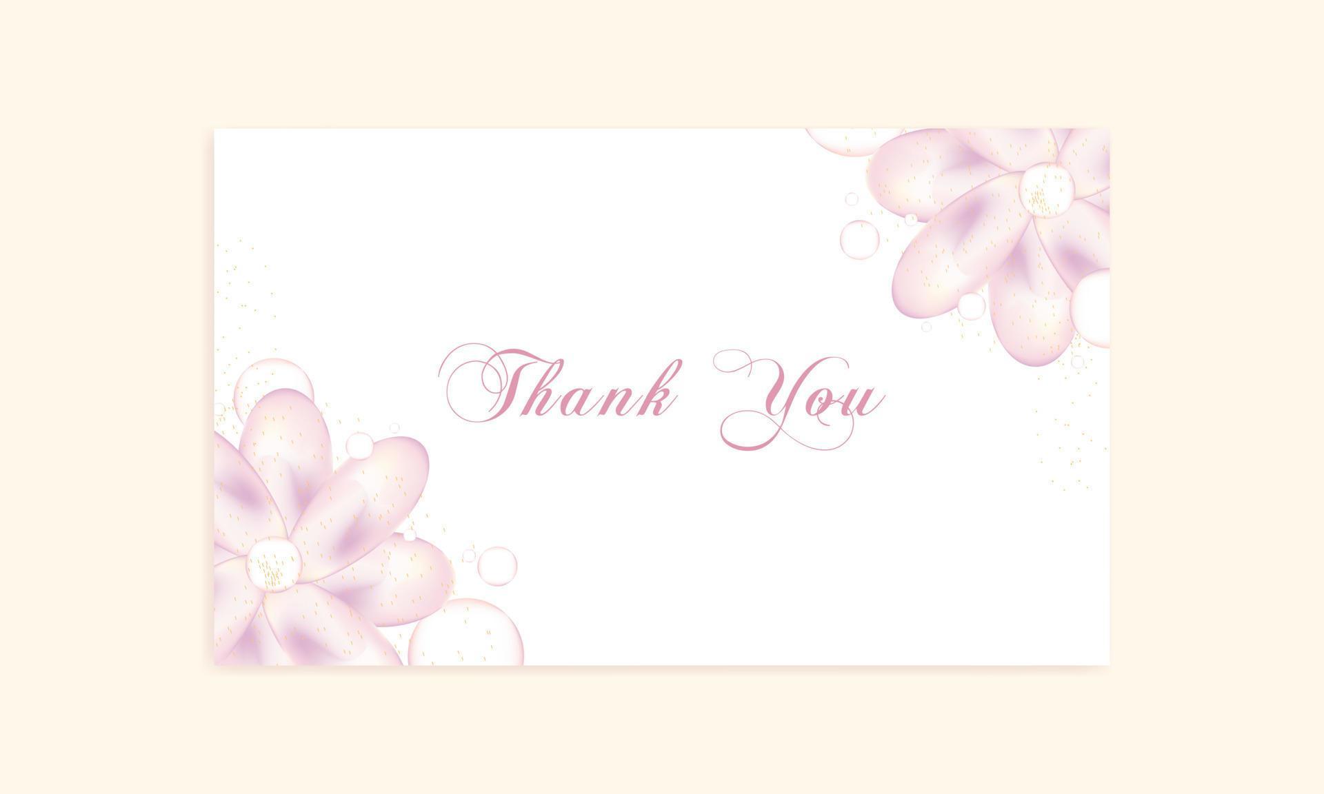 Elegant thank you card template with flower and gold glitter Stock Free