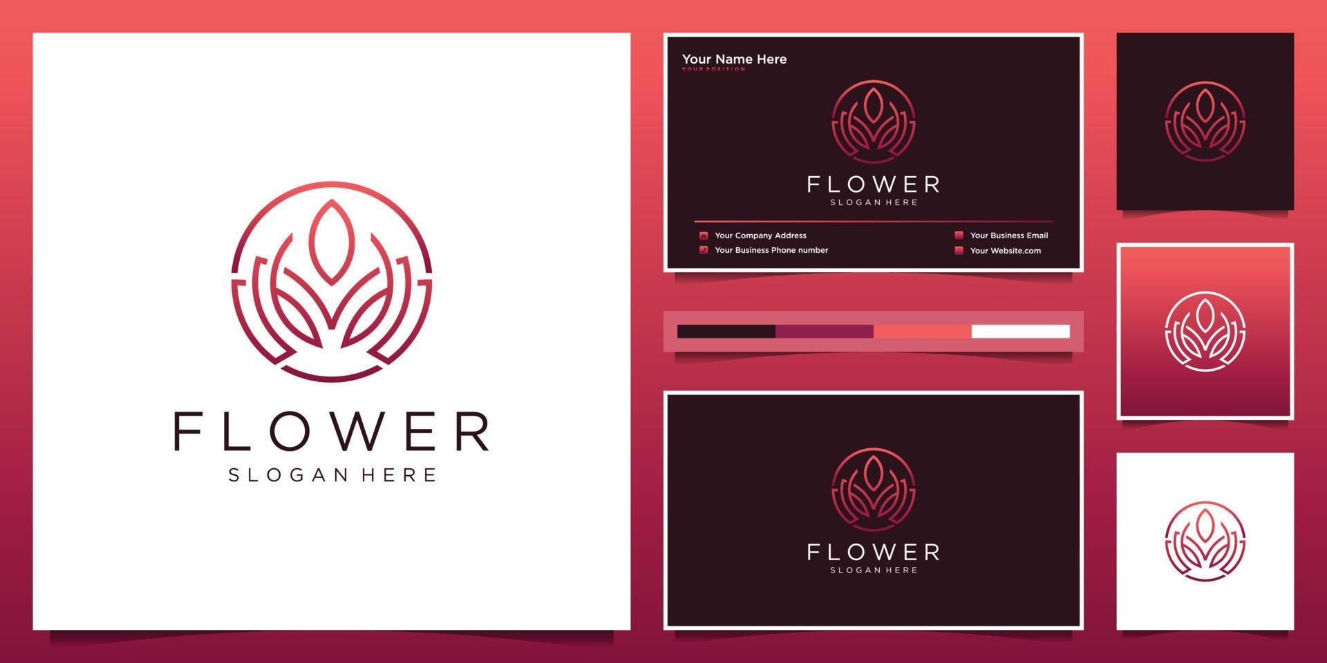 Abstract flower luxury beauty salon, fashion, skincare, cosmetic, yoga and spa products. logo design and business card Stock Free and Free SVG