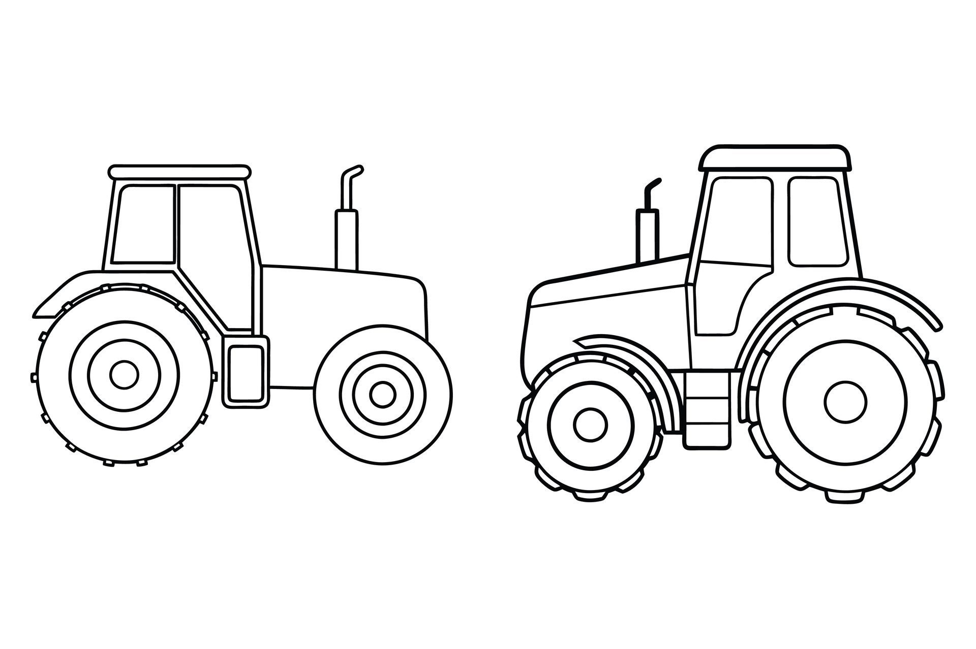 Ai Generated-Tractor Outline, white background. Free Vector