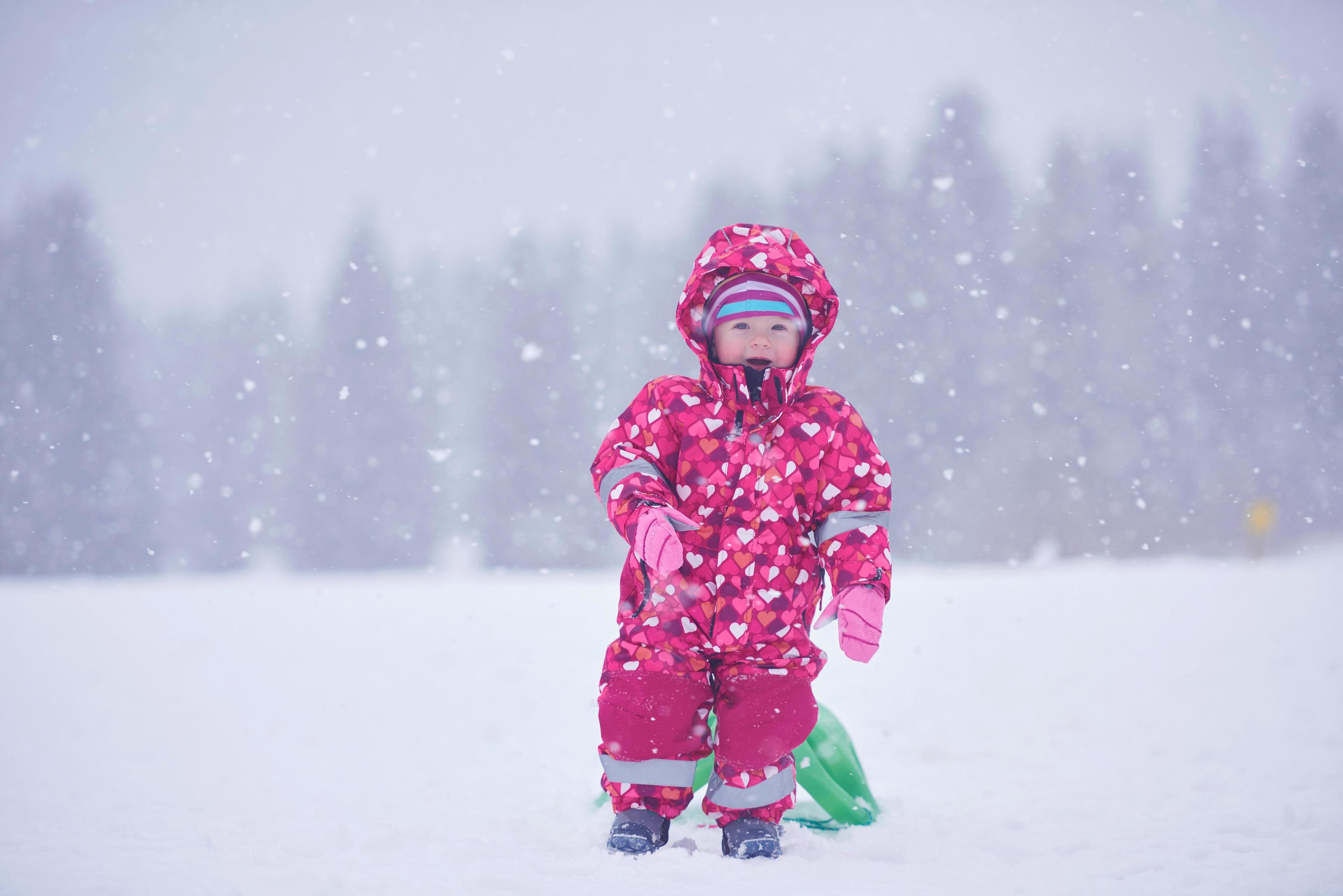 Family in winter landscape Stock Free