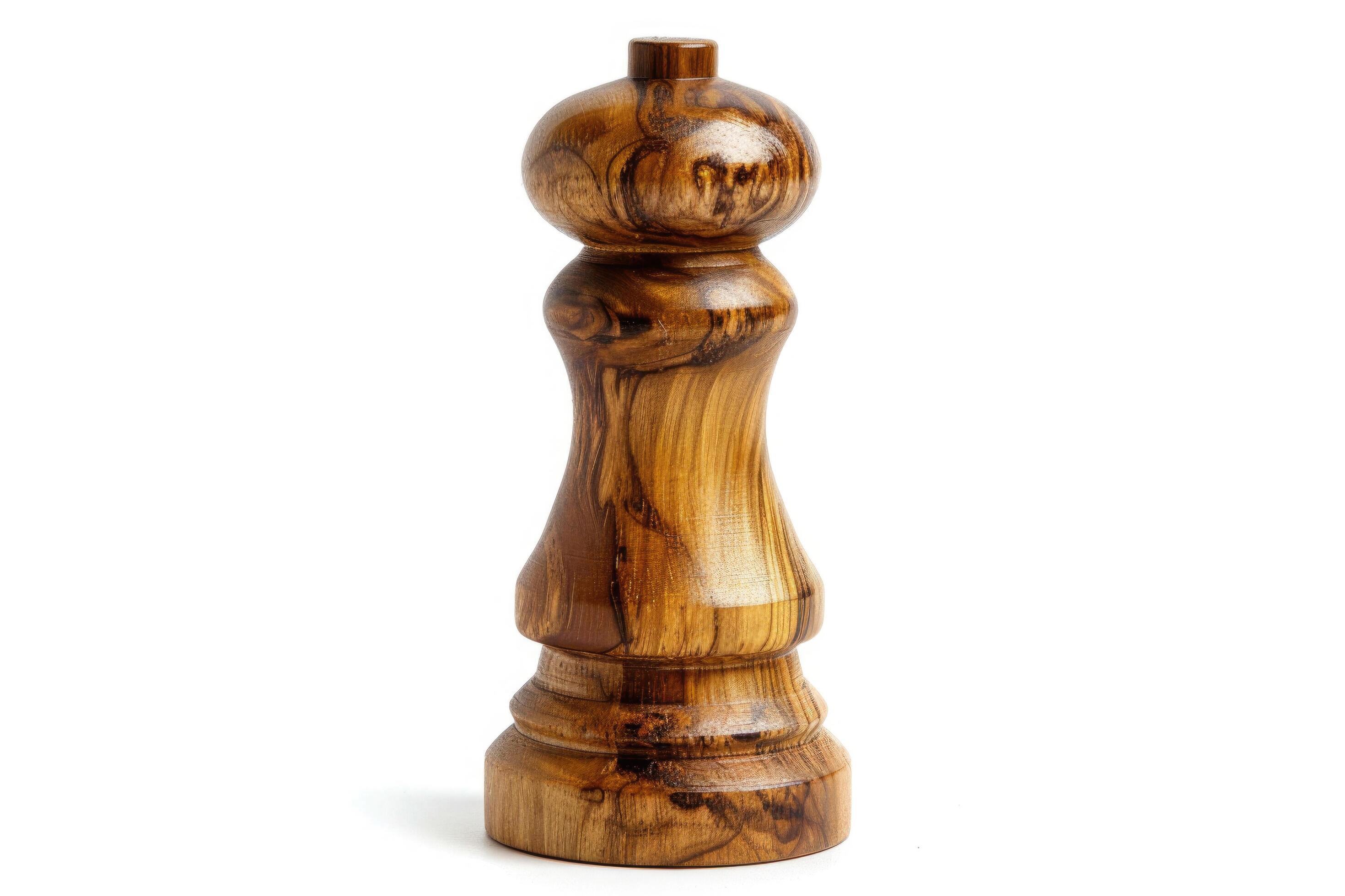 Wooden pepper mill on a white background. Stock Free