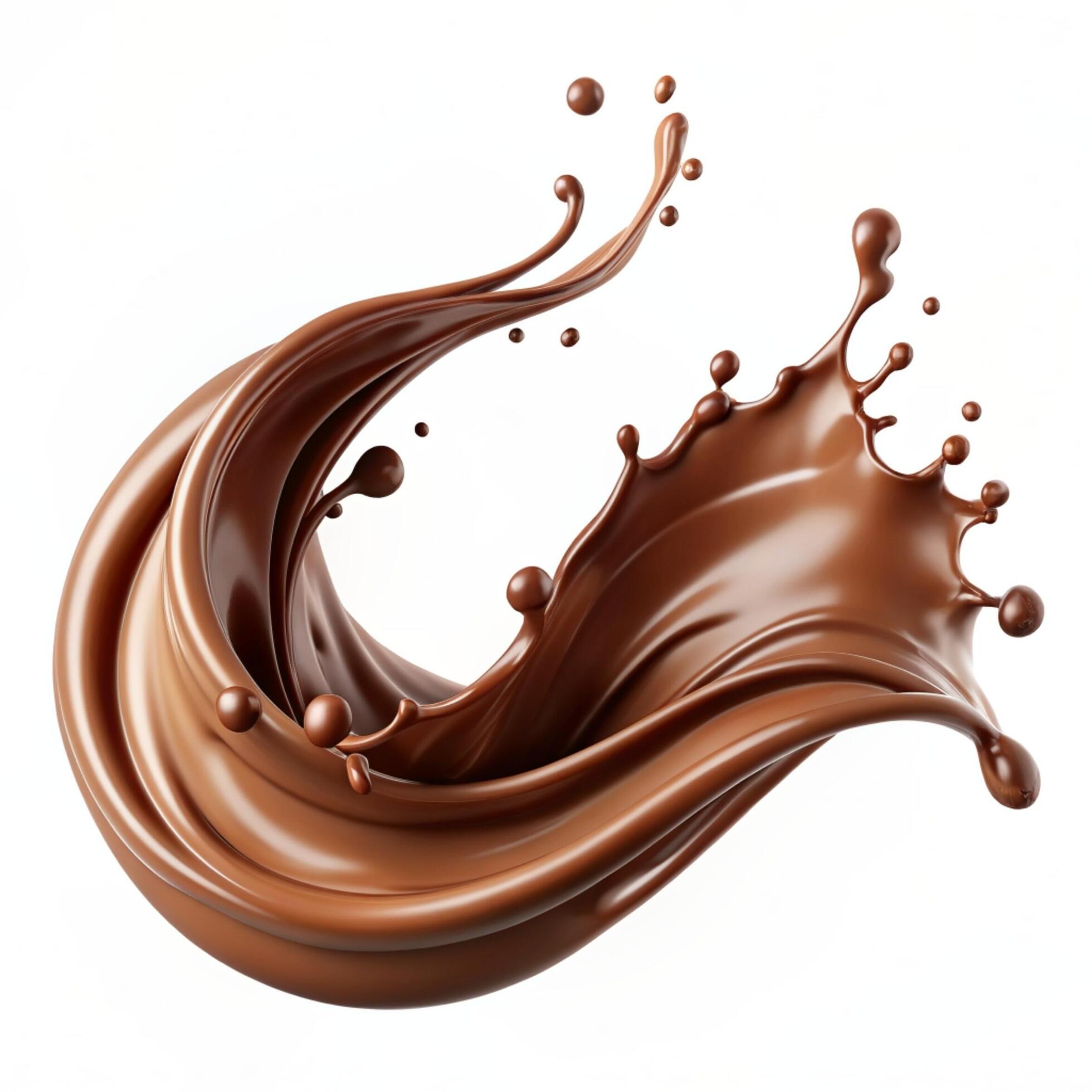 
									Splash of chocolate illustration,white background Stock Free