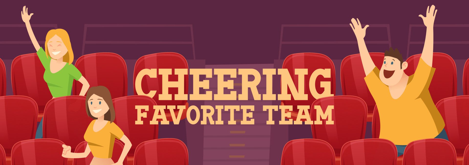 People cheering favorite team on stadium on match Free Vector