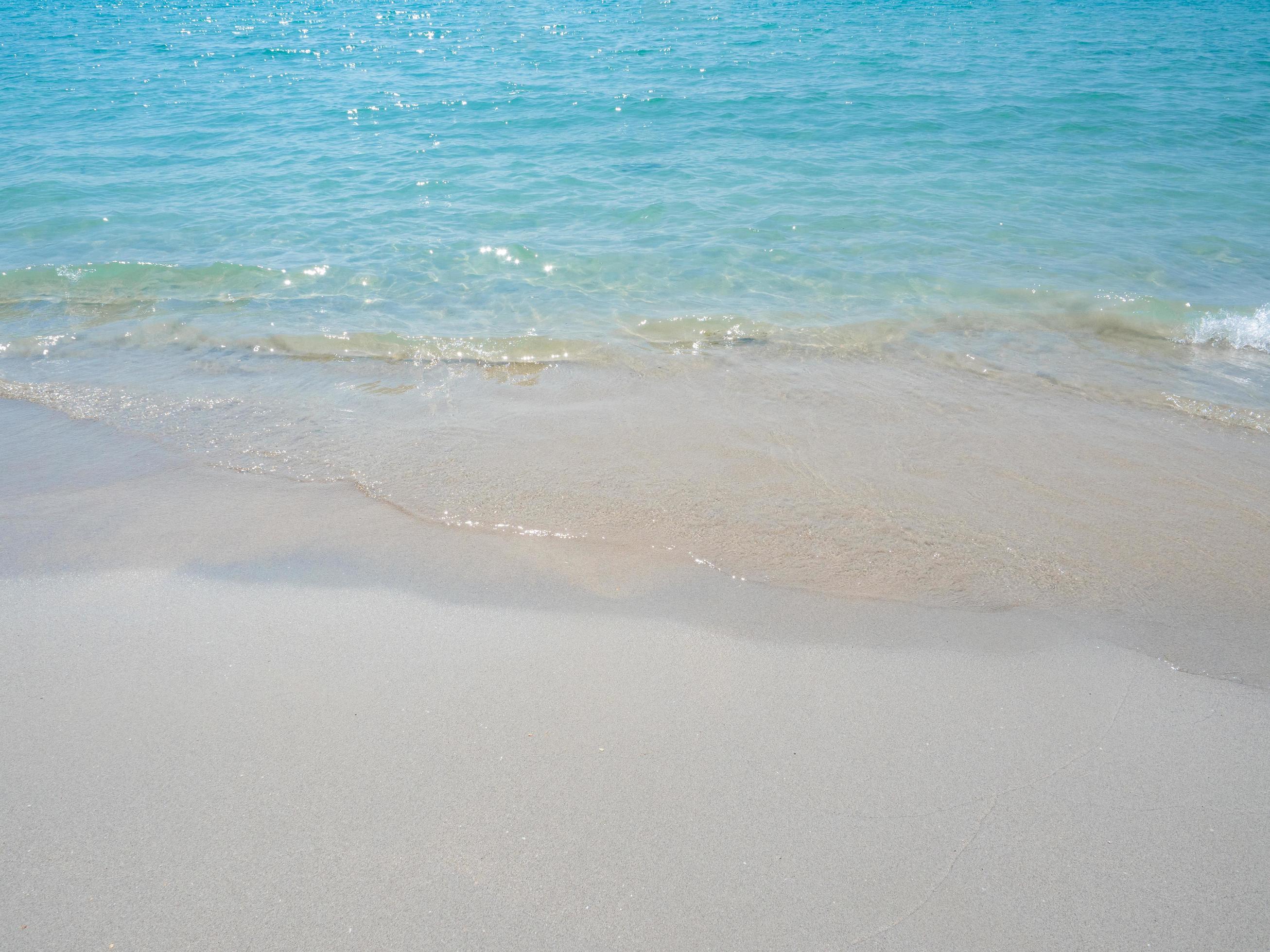 Wave of ocean on the beach copy space,Blue ocean beautiful nature Stock Free