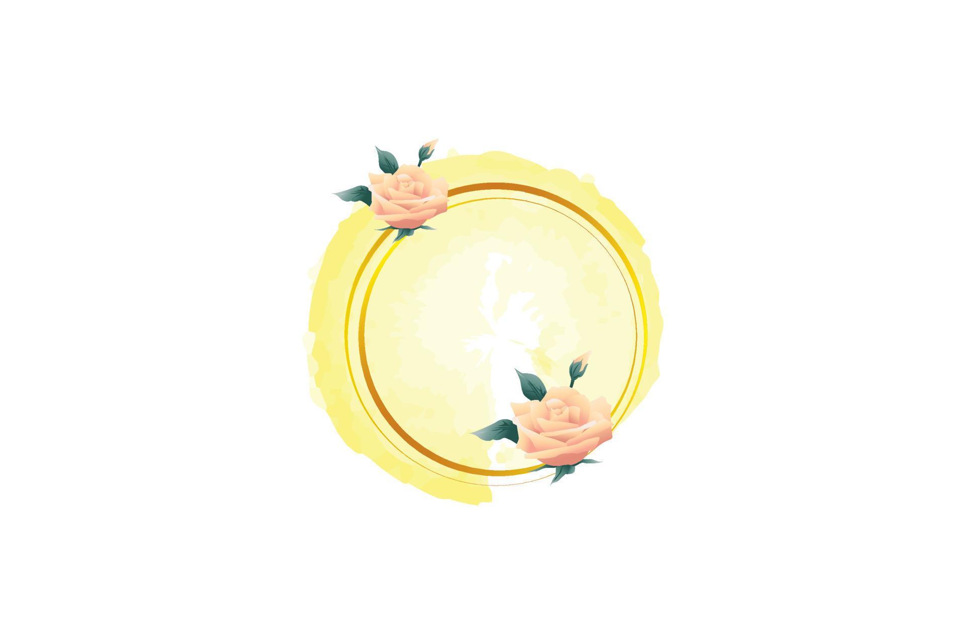 Floral frame with watercolor . Vector floral element and flowers in watercolor style for cards and wedding invitations. Round and circle shaped frame. Stock Free