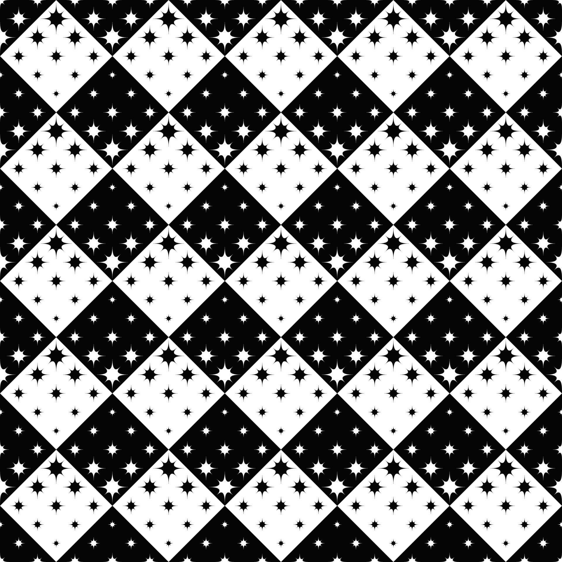 Geometrical seamless monochrome curved star pattern background Stock Free