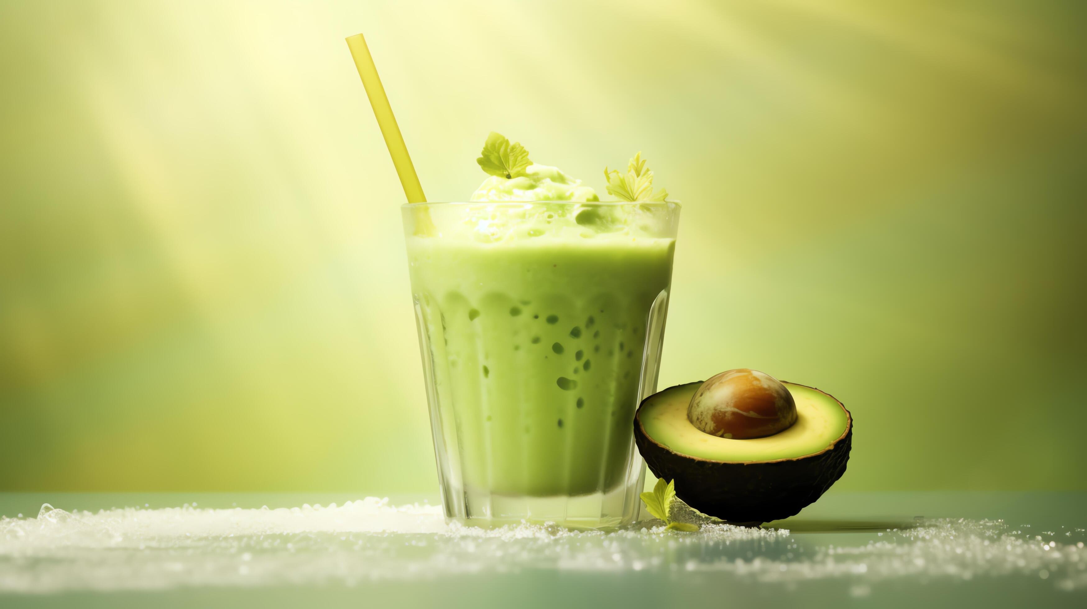 Refreshing and nutritious avocado smoothie. A healthy way to start your day. Stock Free