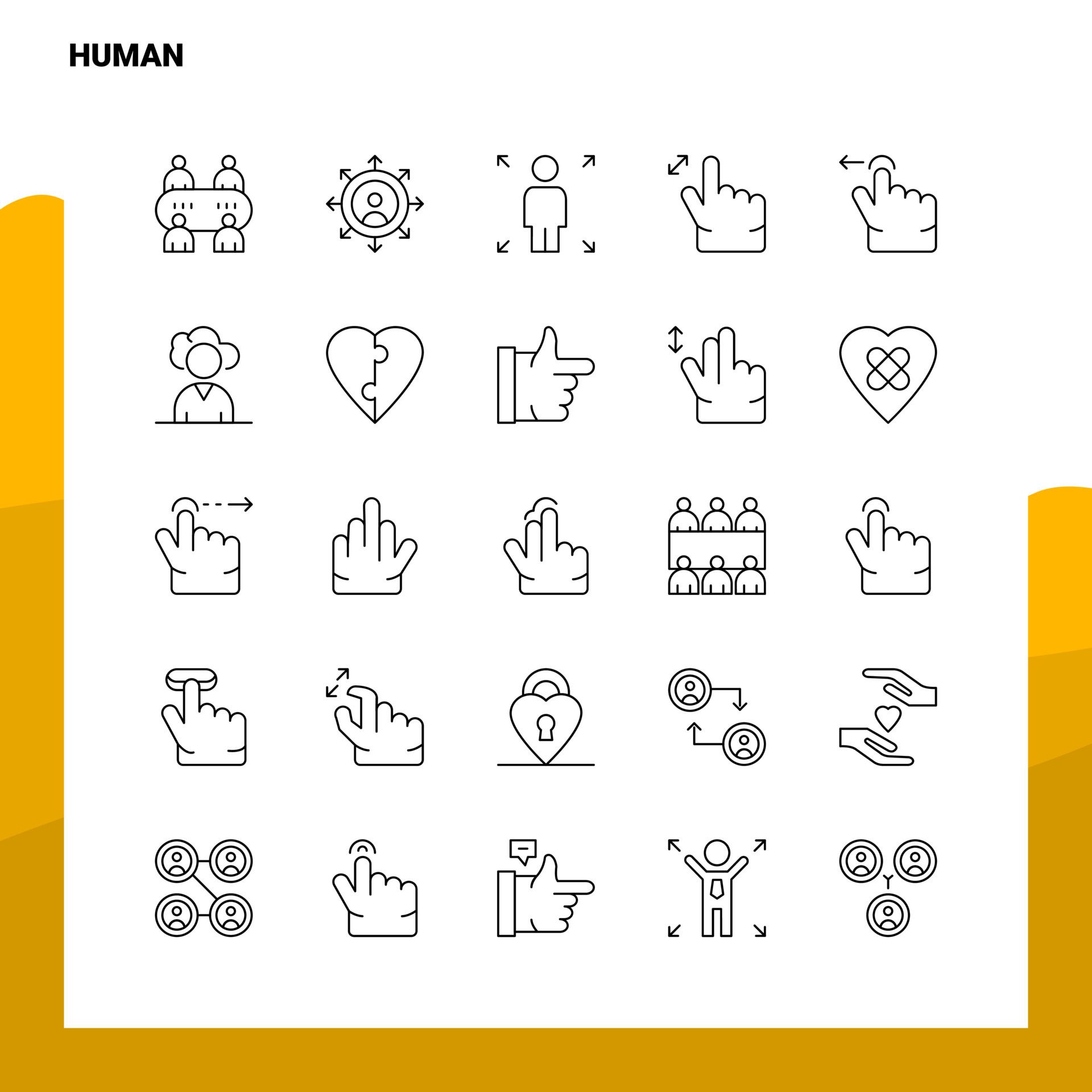 Set of Human Line Icon set 25 Icons Vector Minimalism Style Design Black Icons Set Linear pictogram pack Free Vector