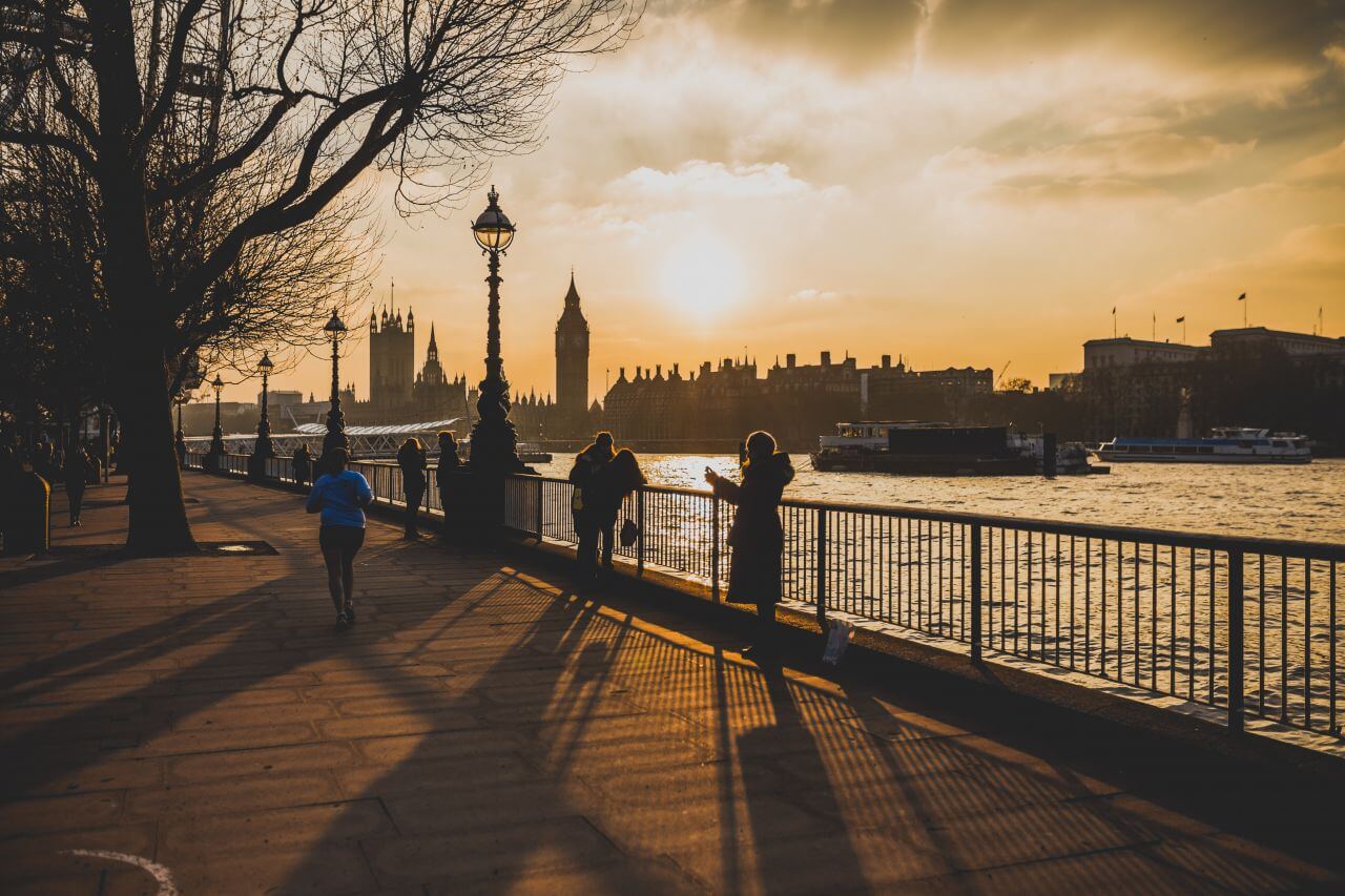 London Sunset River Thames Stock Free