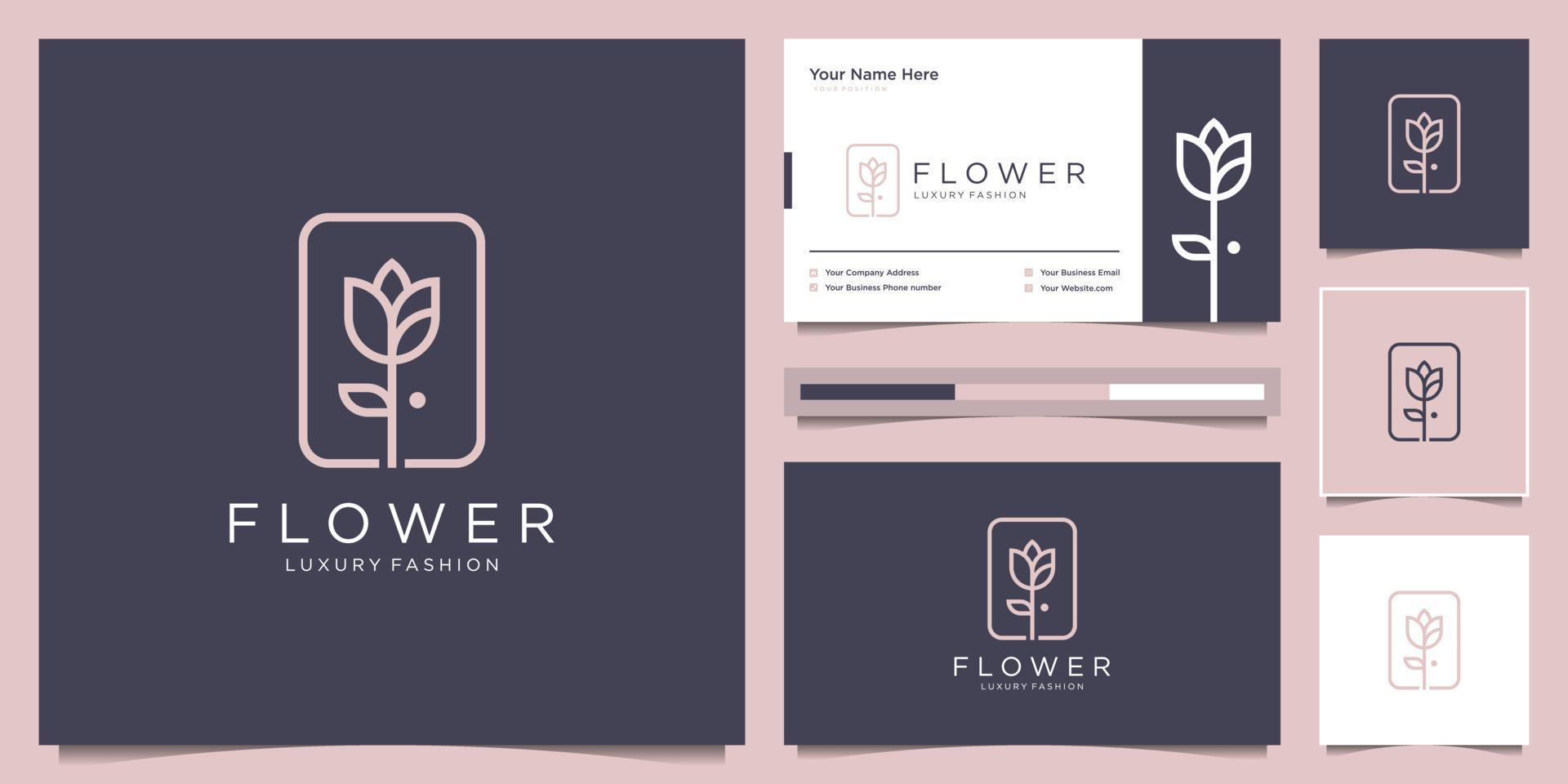 
									Elegant flower rose beauty, yoga and spa. logo design and business card Stock Free and Free SVG